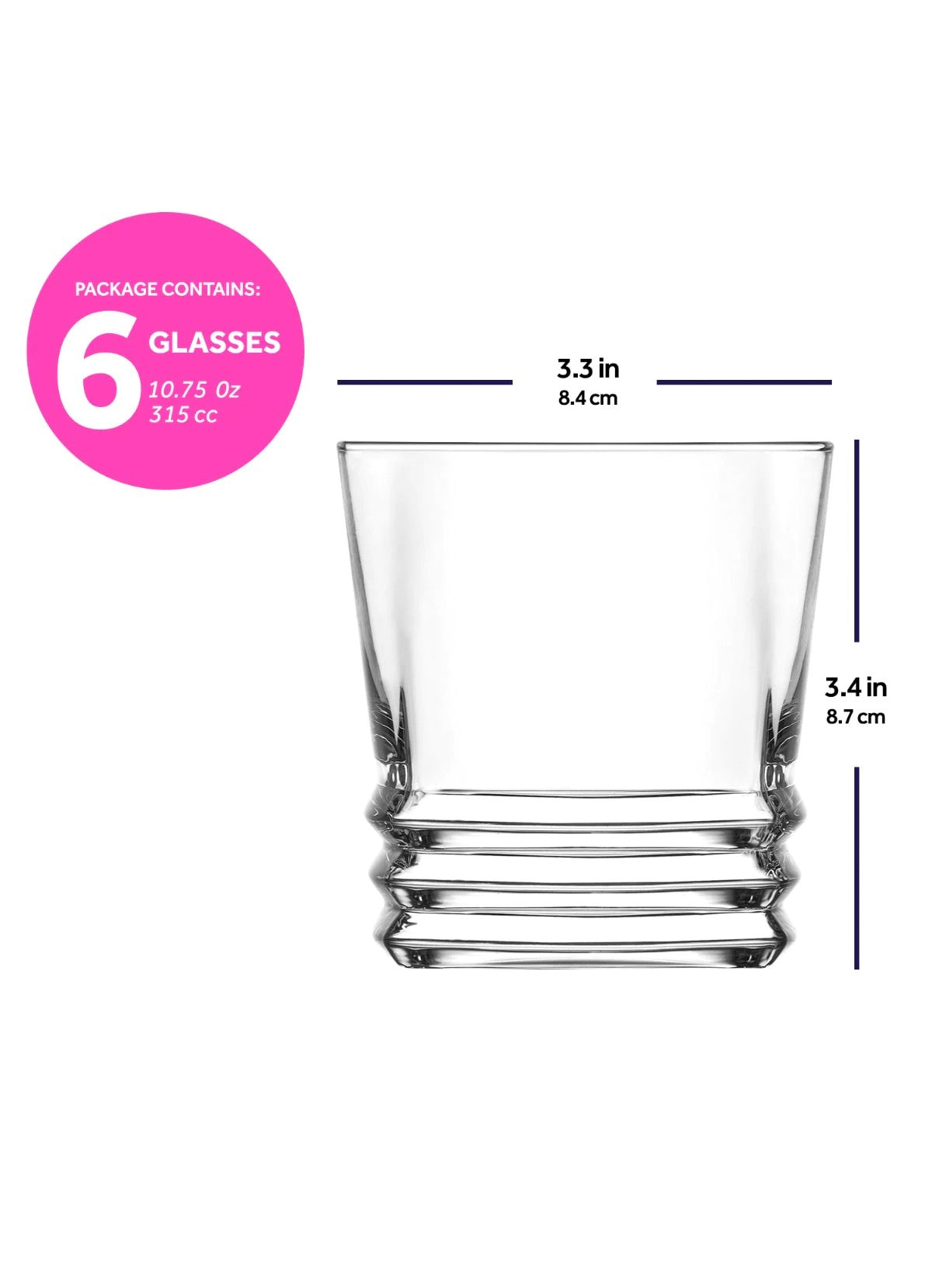 Rani Home Viski Bardağı Seti Lav Şeffaf AE-6964