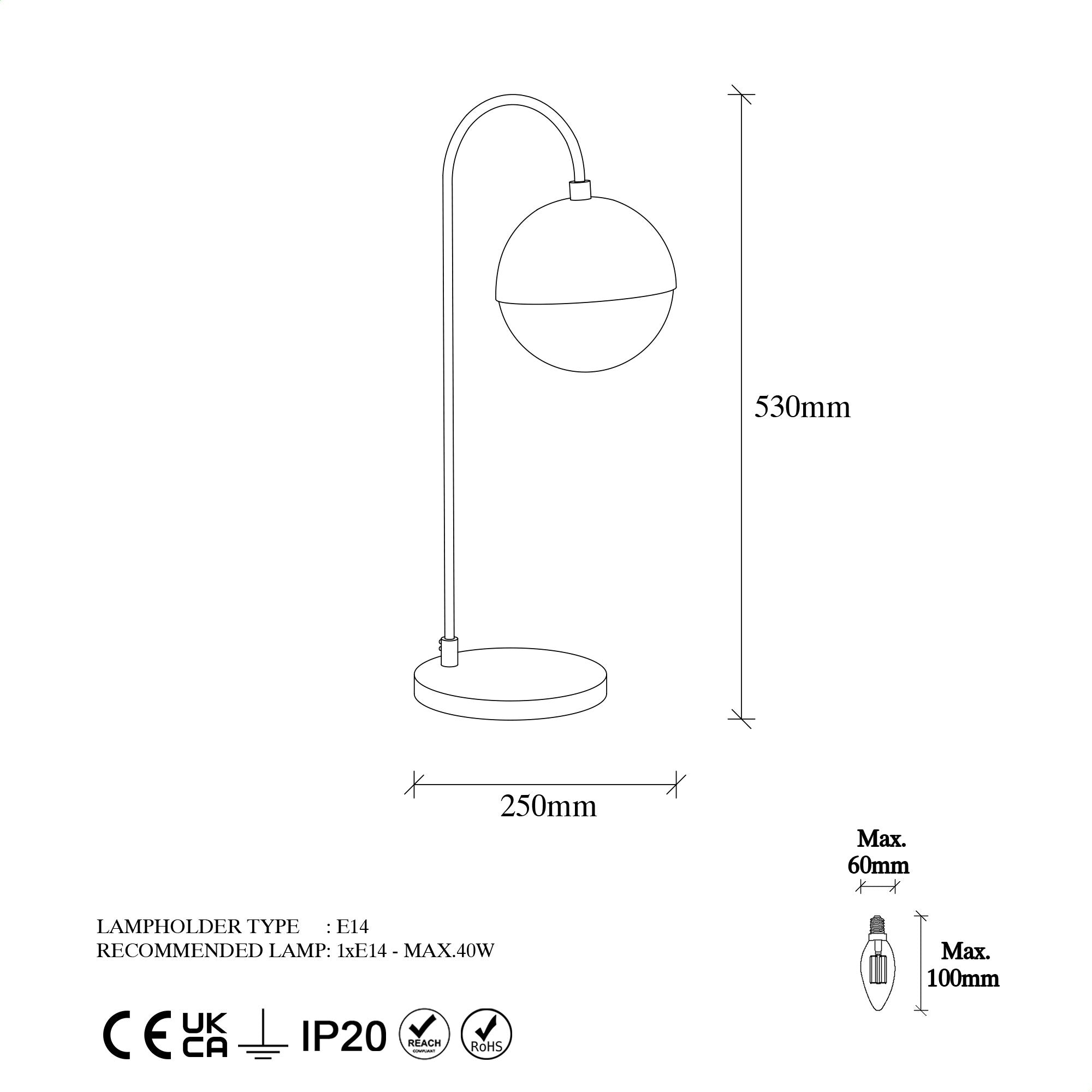 Rani Home Masa Lambası Altın CA-6109