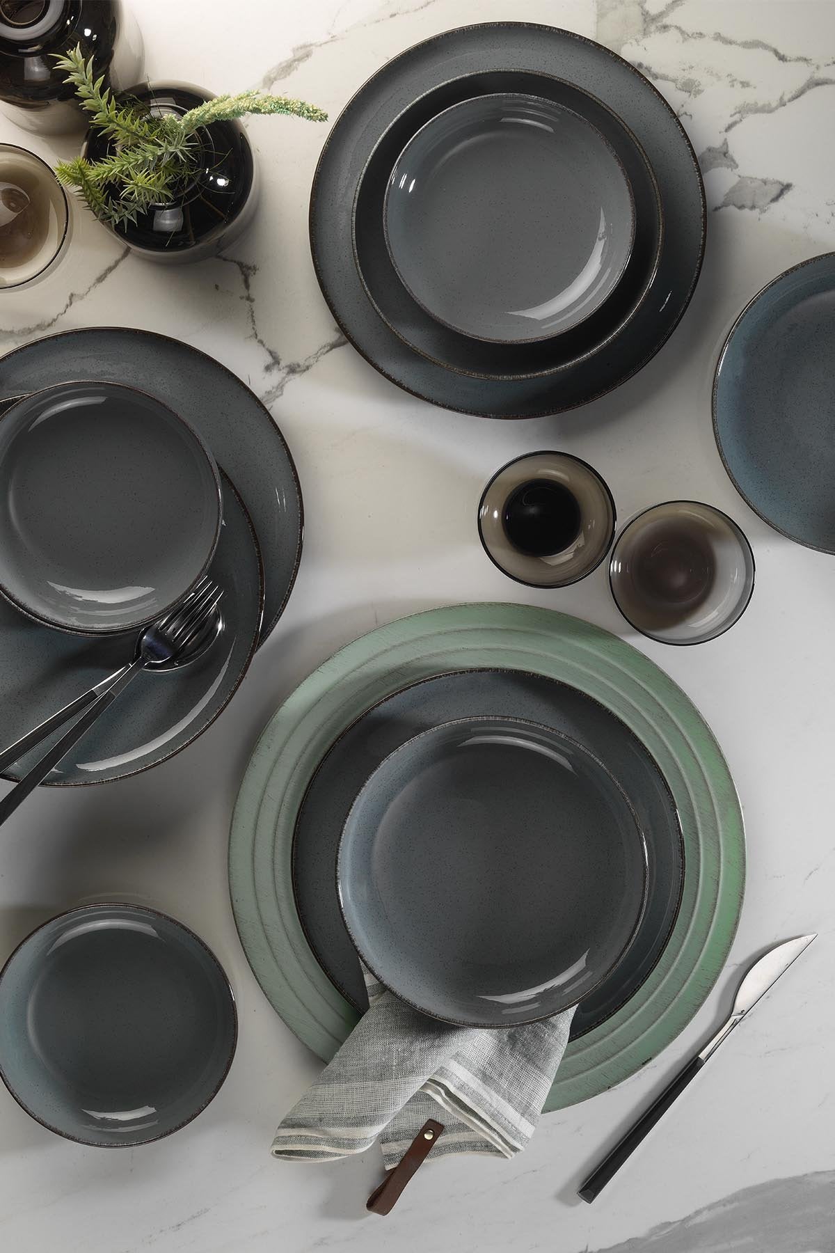 Rani Home Yemek Takımı (12 Parça) Kütahya Porselen Mavi HB-6846