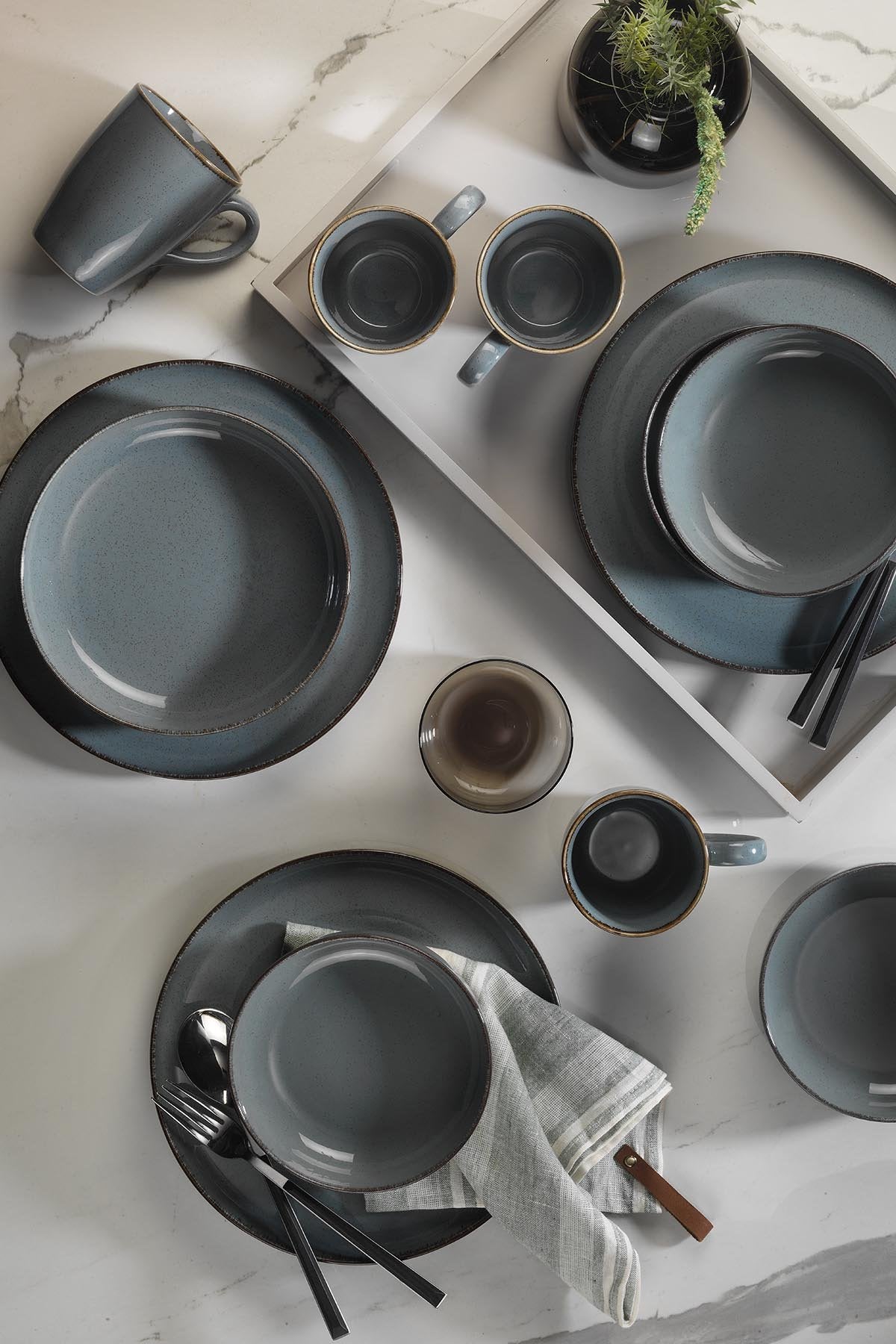 Rani Home Yemek Takımı (16 Parça) Kütahya Porselen Mavi HC-6848