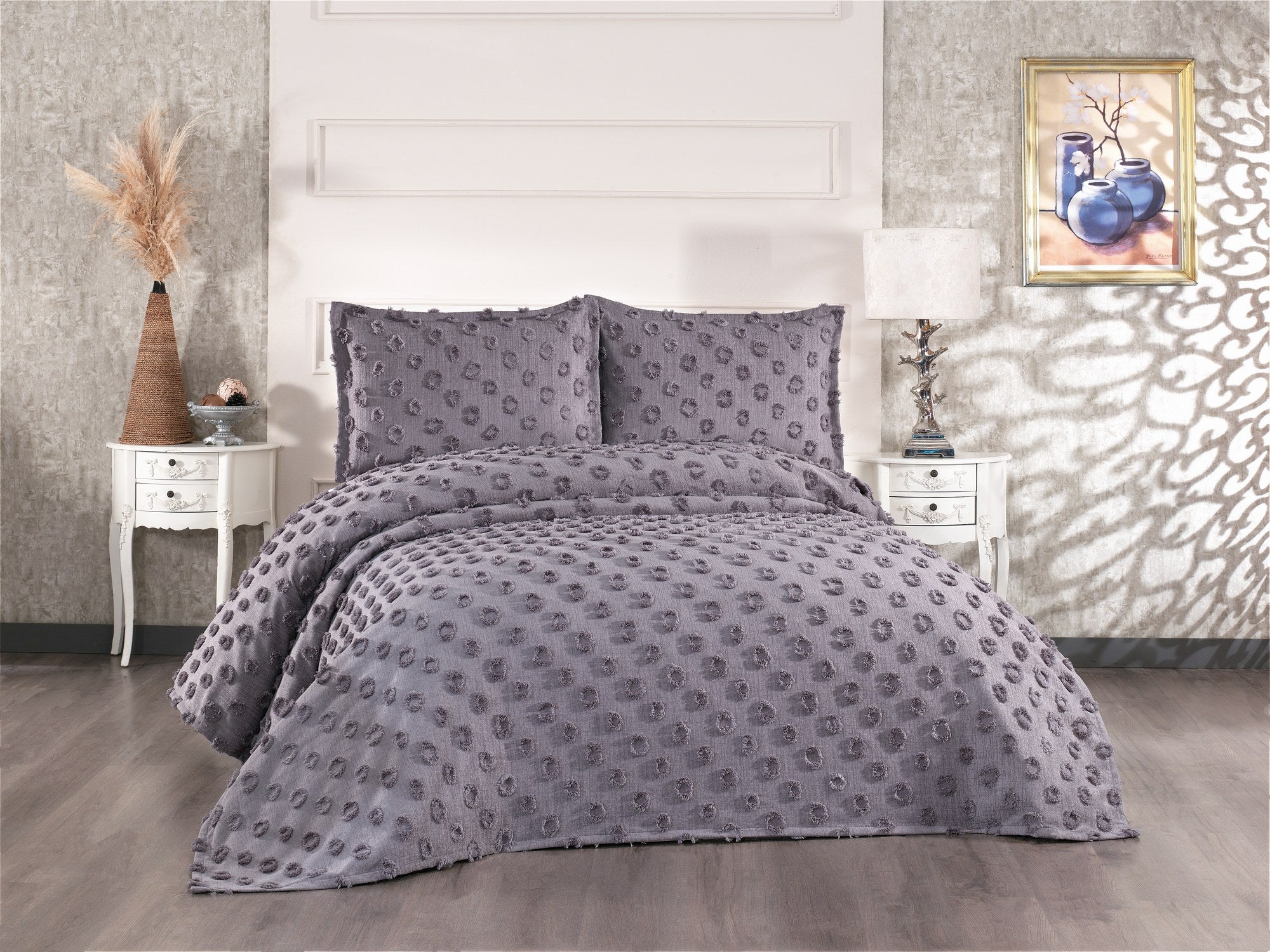 Rani Home Çift Kişilik Yatak Örtüsü Seti Antrasit CC-6262