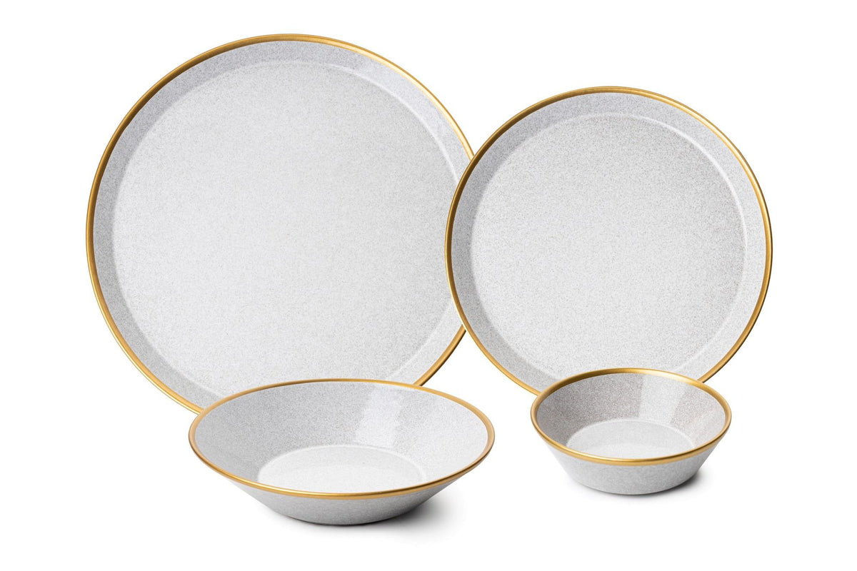 Rani Home Yemek Takımı (8 Parça) Kütahya Porselen Gri - Altın HA-6915