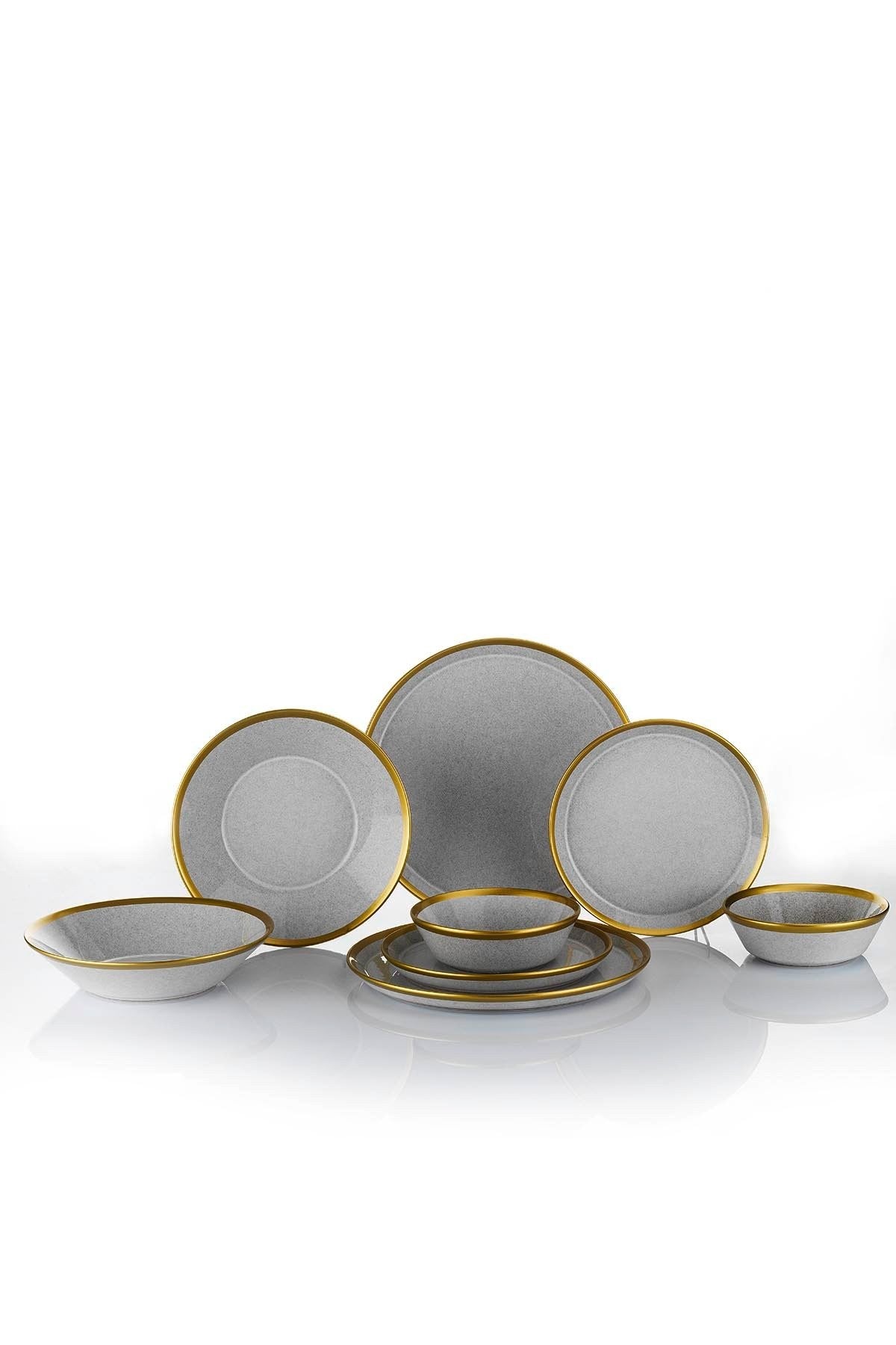 Rani Home Yemek Takımı (16 Parça) Kütahya Porselen Gri - Altın HC-6916