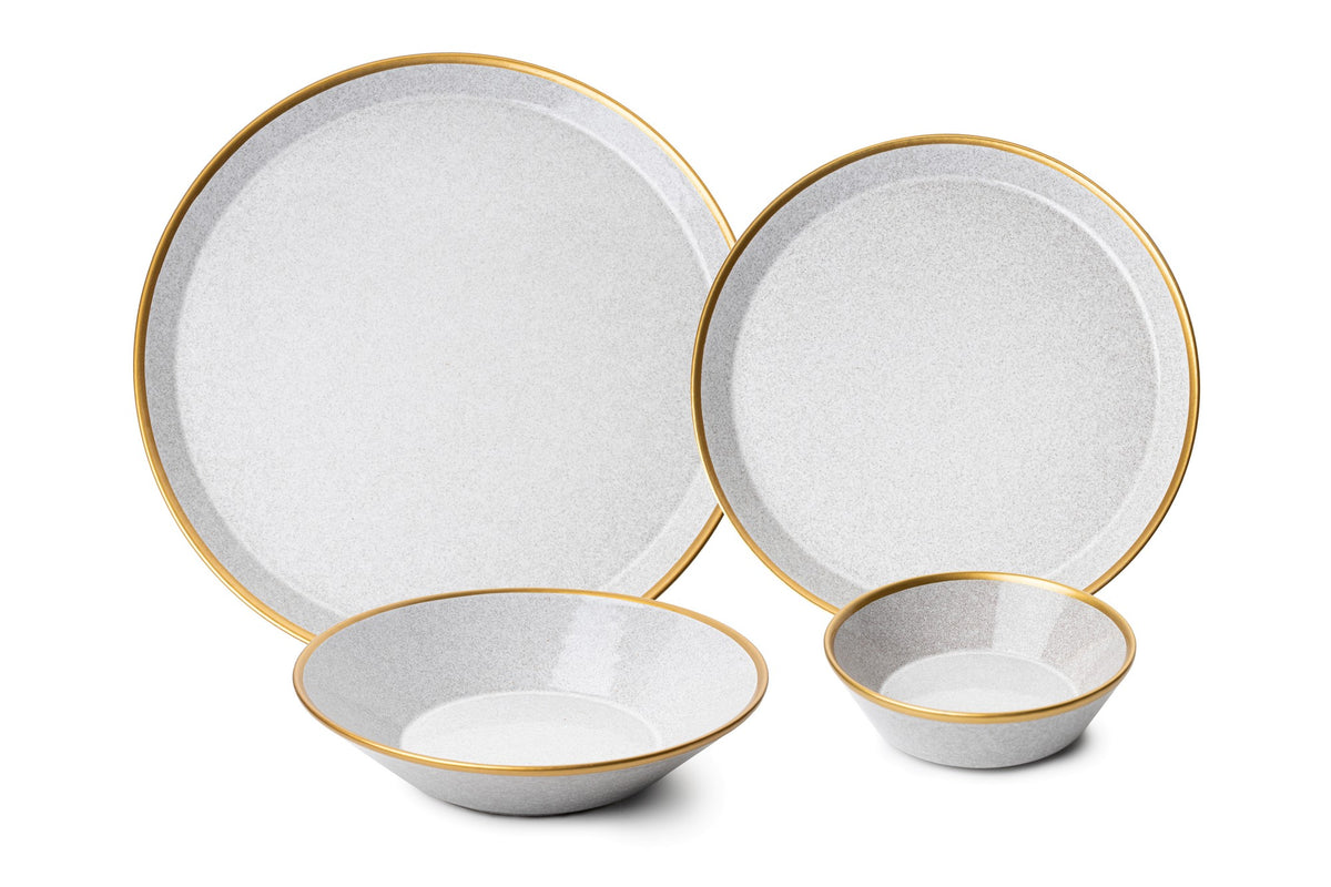 Rani Home Yemek Takımı (16 Parça) Kütahya Porselen Gri - Altın HC-6916