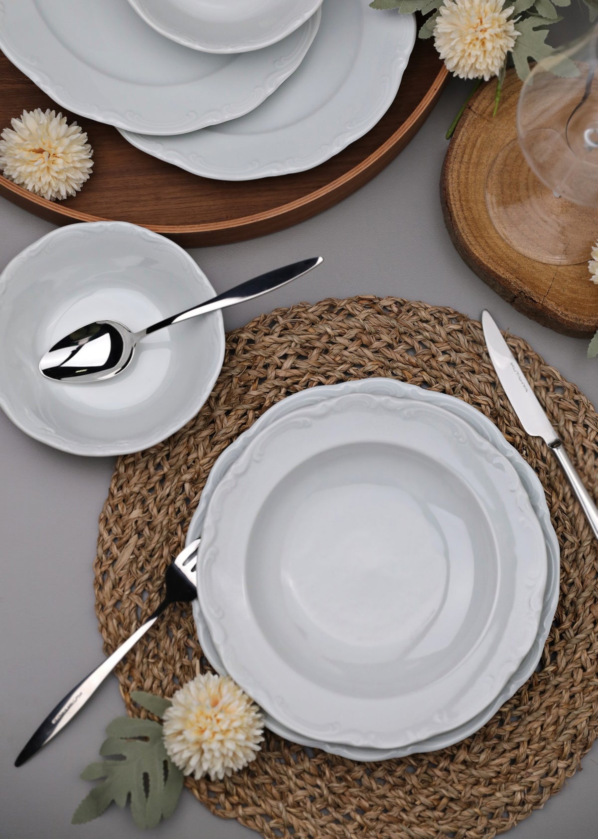 Rani Home Yemek Takımı (18 Parça) Kütahya Porselen Beyaz HD-6918