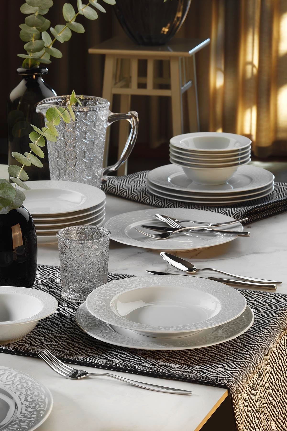 Rani Home Yemek Takımı (18 Parça) Kütahya Porselen Beyaz HD-6919