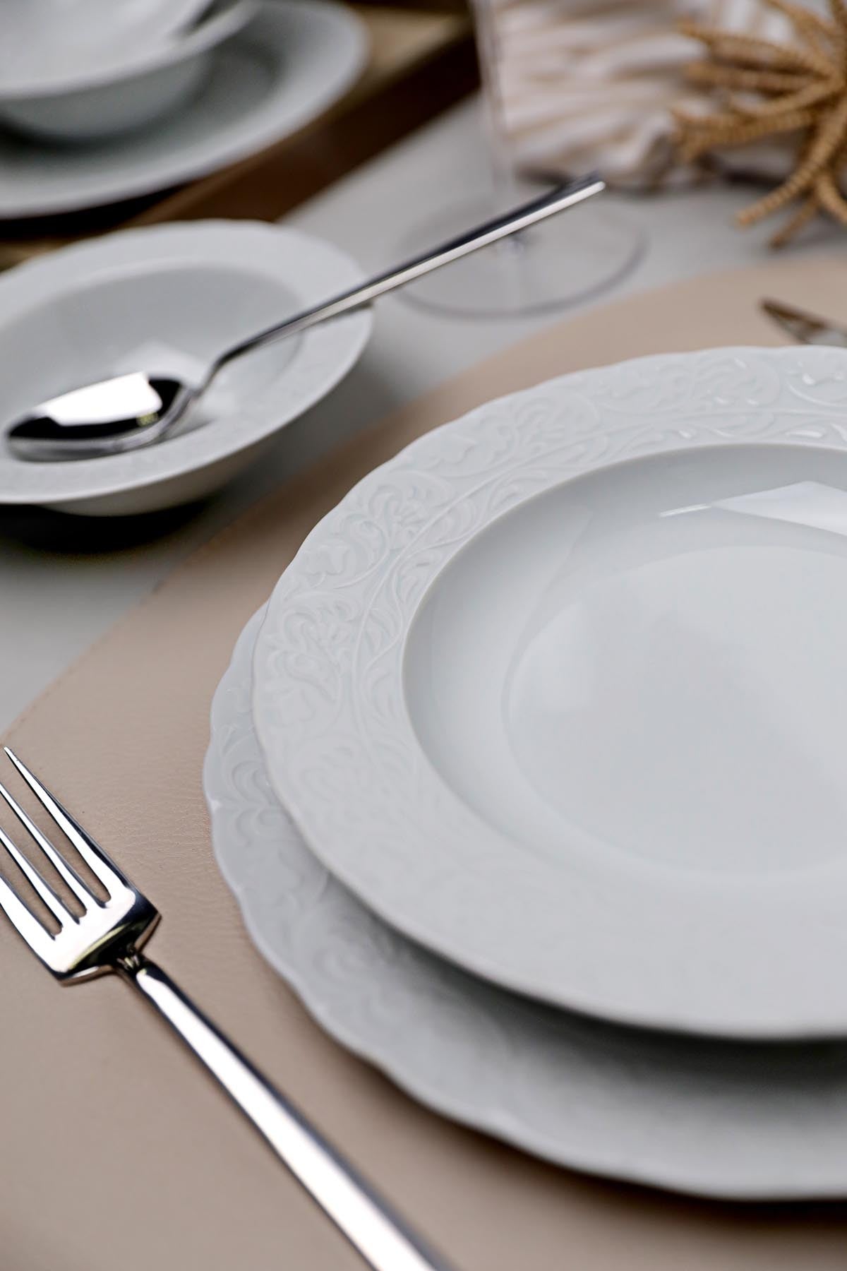 Rani Home Yemek Takımı (18 Parça) Kütahya Porselen Beyaz HD-6920
