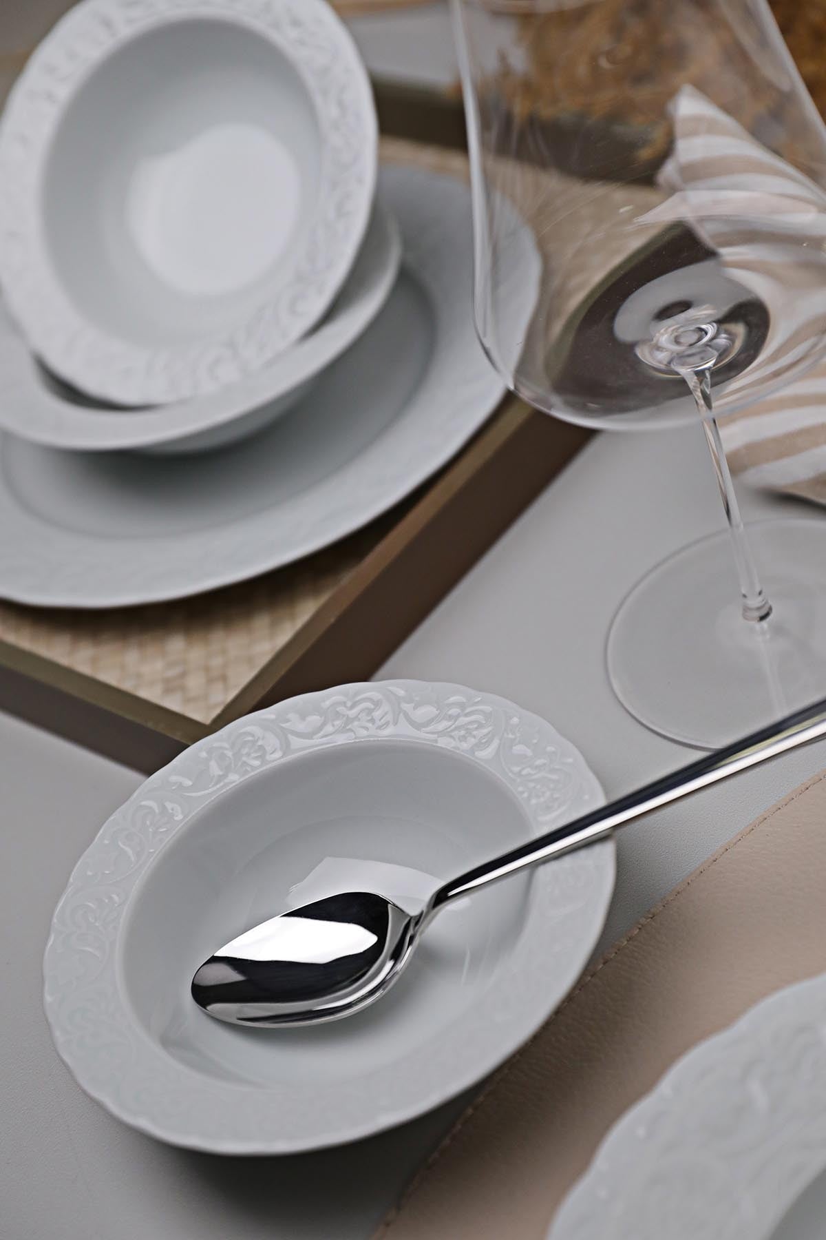Rani Home Yemek Takımı (18 Parça) Kütahya Porselen Beyaz HD-6920