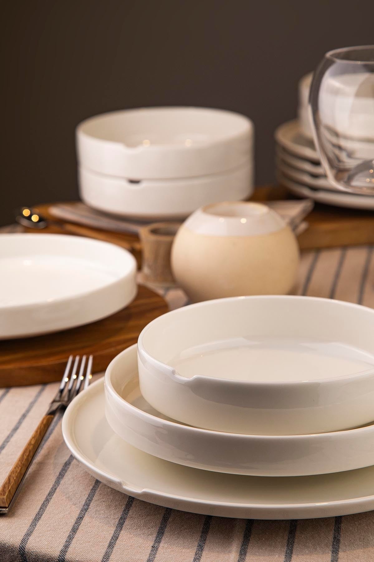 Rani Home Yemek Takımı (18 Parça) Kütahya Porselen Krem HD-6922