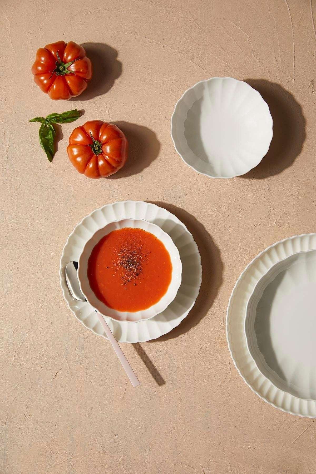 Rani Home Yemek Takımı (18 Parça) Kütahya Porselen Beyaz HD-6923