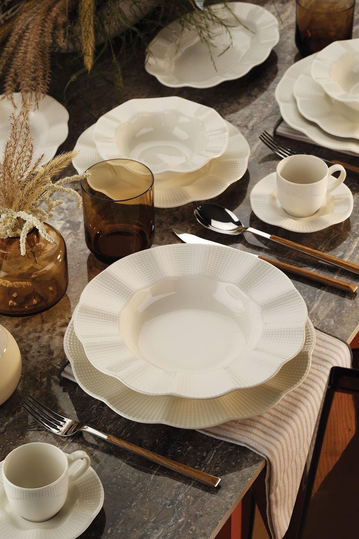 Rani Home Yemek Takımı (26 Parça) Krem HF-6905