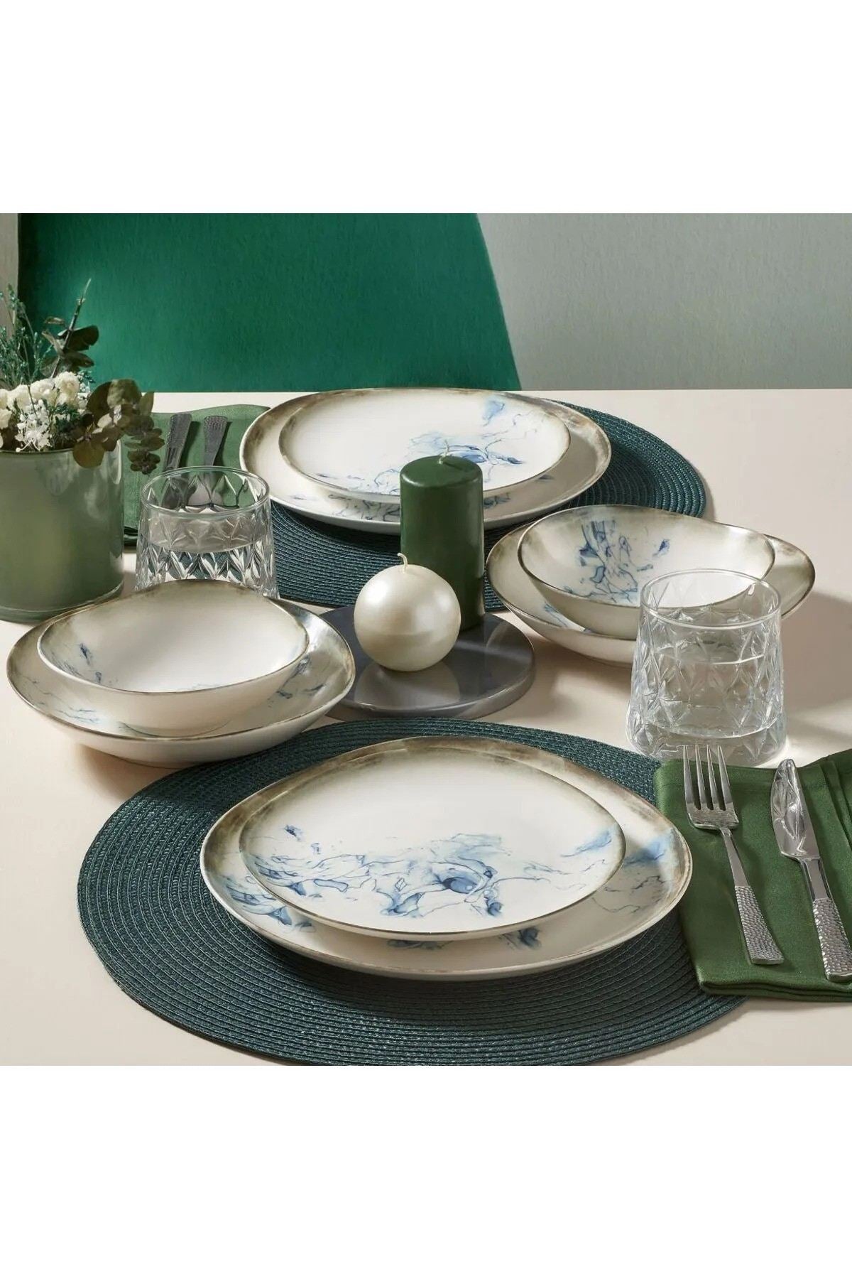 Rani Home Yemek Takımı (24 Parça) Güral Porselen Çok Renkli HE-6763