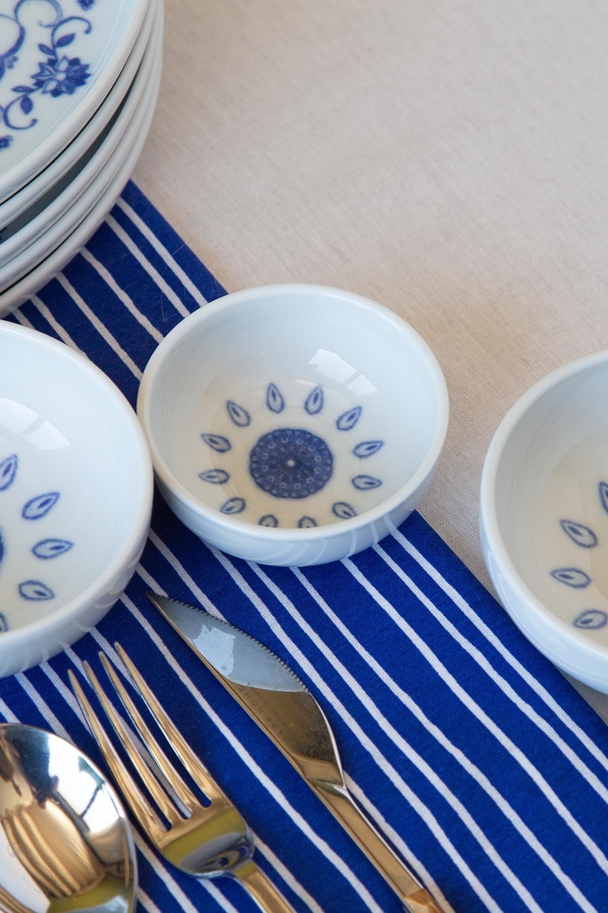 Rani Home Kahvaltı Takımı (14 Parça) Beyaz - Mavi JA-6928