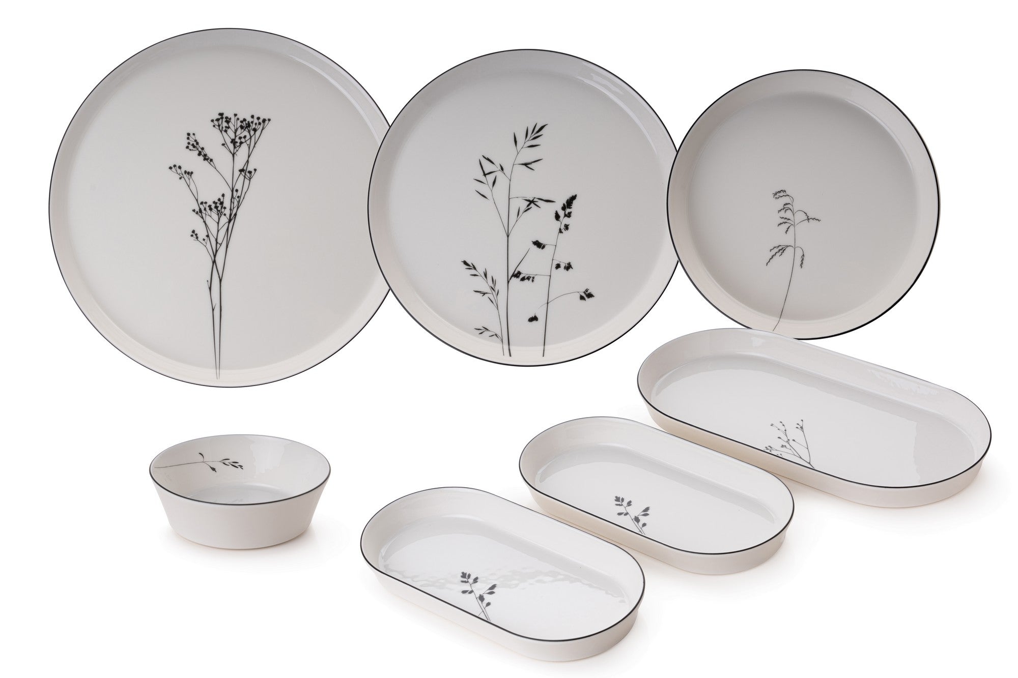 Rani Home Yemek Takımı (27 Parça) Beyaz Siyah HG-6908