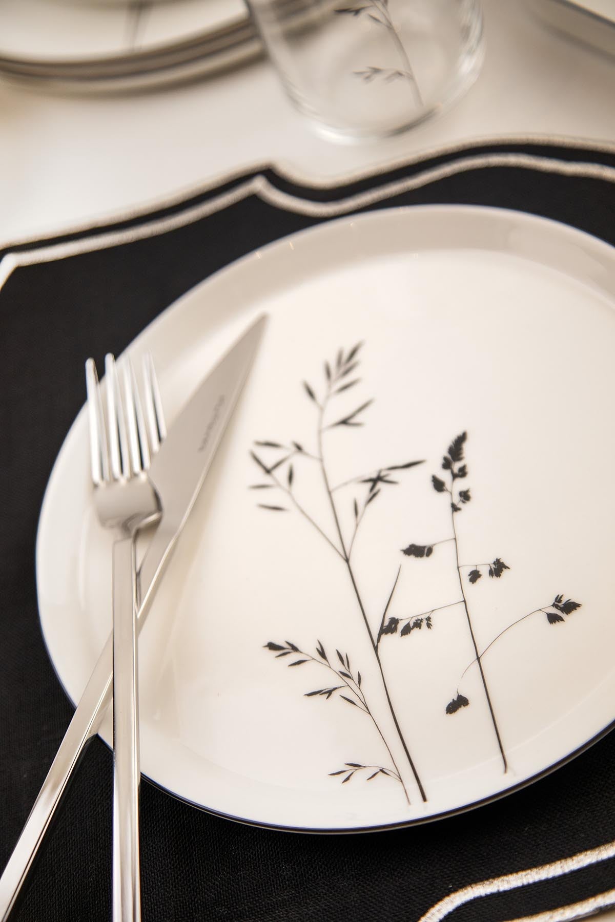 Rani Home Yemek Takımı (27 Parça) Beyaz Siyah HG-6908