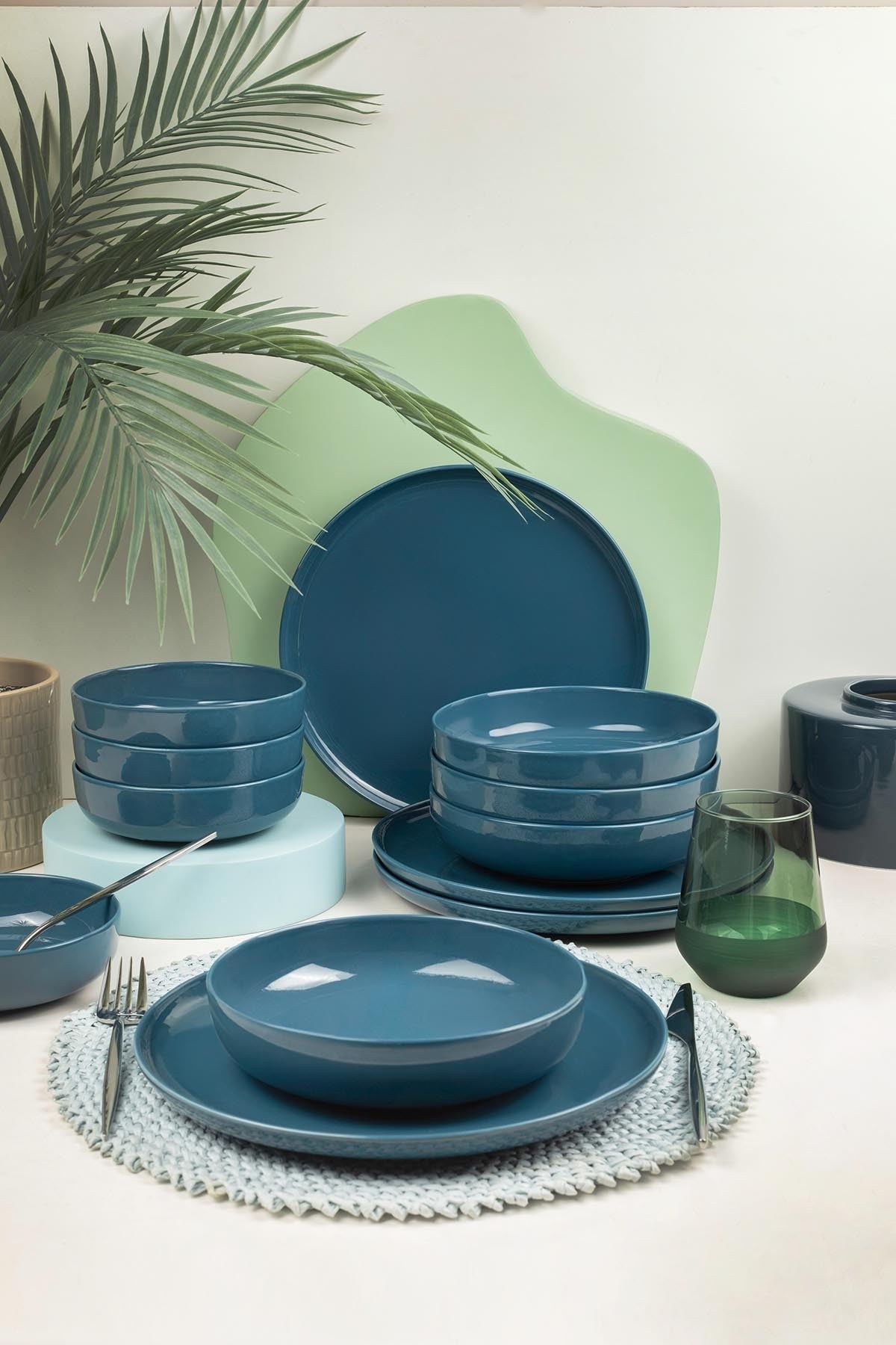 Rani Home Yemek Takımı (12 Parça) Kütahya Porselen Koyu Mavi HB-6909