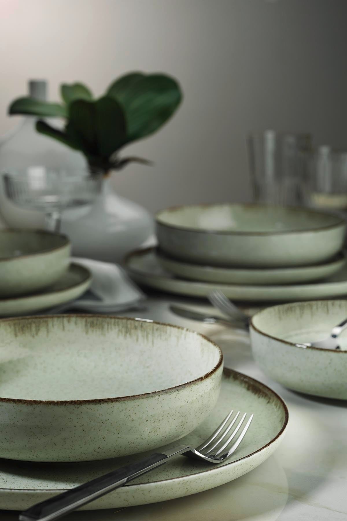 Rani Home Yemek Takımı (12 Parça) Kütahya Porselen Yeşil HB-6910