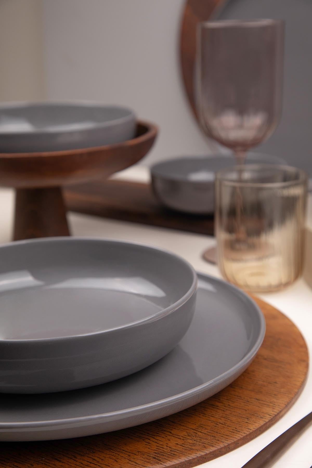Rani Home Yemek Takımı (12 Parça) Kütahya Porselen Antrasit HB-6911