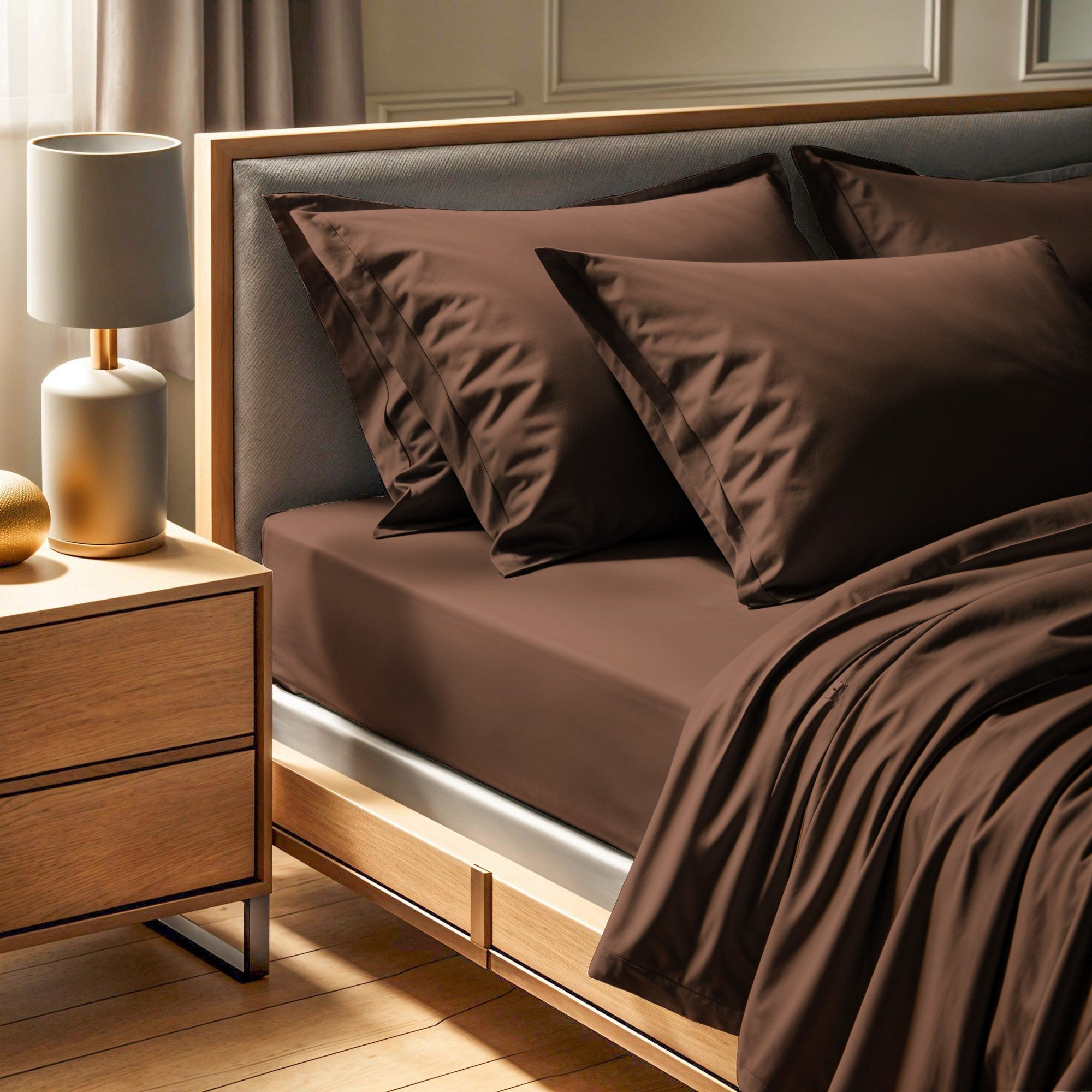 Rani Home  Çift Kişilik Çarşaf Koyu Kahverengi CF-6355