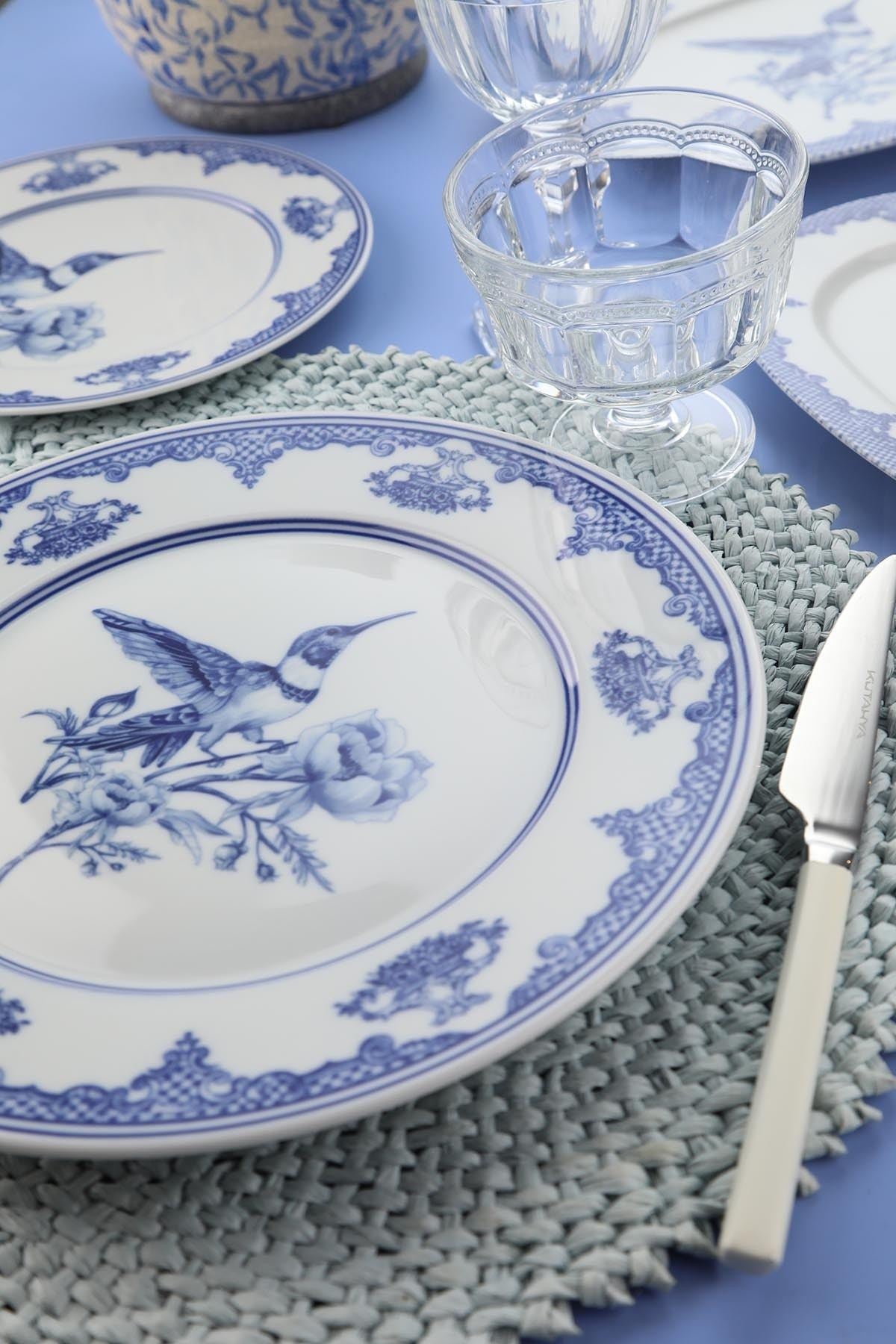 Rani Home Yemek Takımı (26 Parça) Kütahya Porselen  Mavi - Beyaz HF-6867