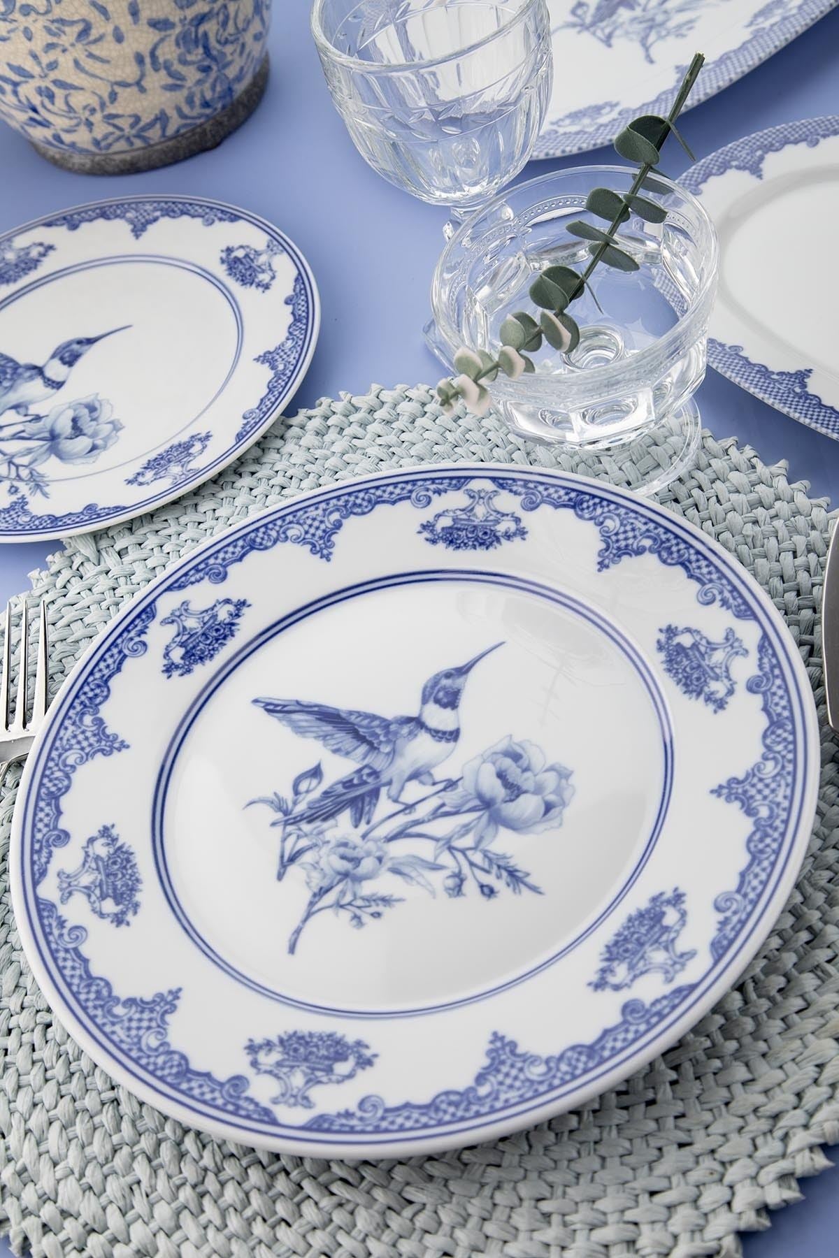 Rani Home Yemek Takımı (26 Parça) Kütahya Porselen  Mavi - Beyaz HF-6867