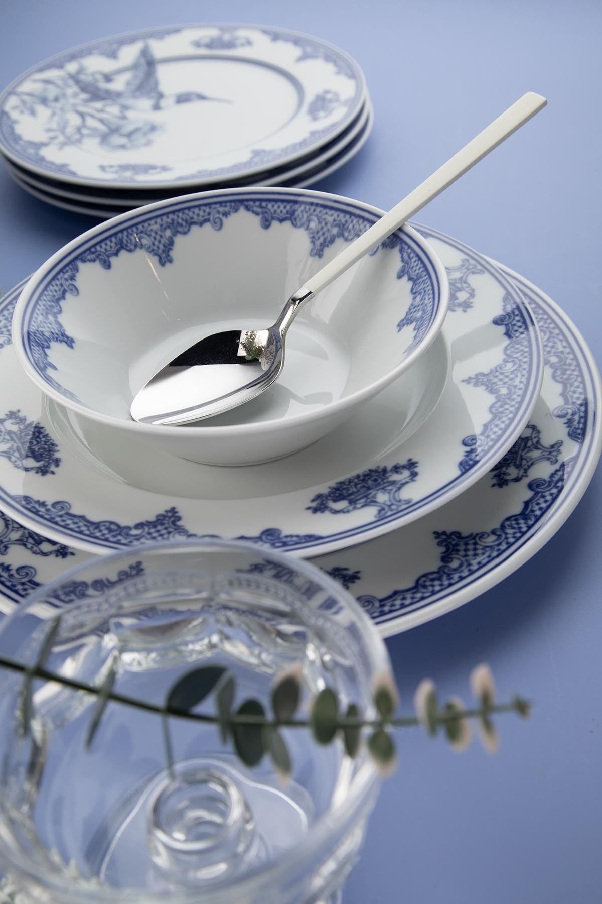 Rani Home Yemek Takımı (26 Parça) Kütahya Porselen  Mavi - Beyaz HF-6867