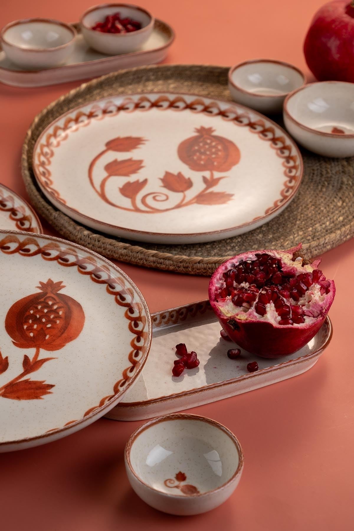 Rani Home Kahvaltı Takımı (14 Parça) Krem - Kırmızı JA-6873