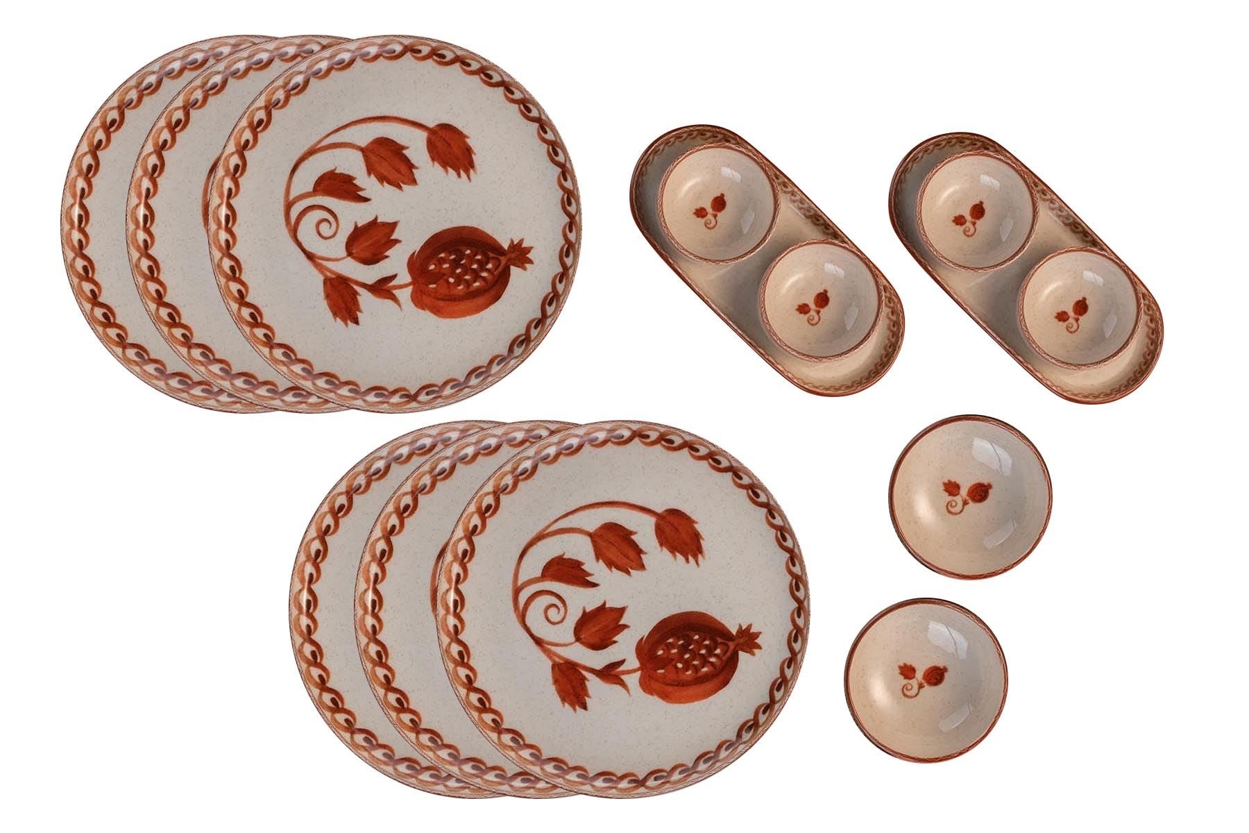 Rani Home Kahvaltı Takımı (14 Parça) Krem - Kırmızı JA-6873
