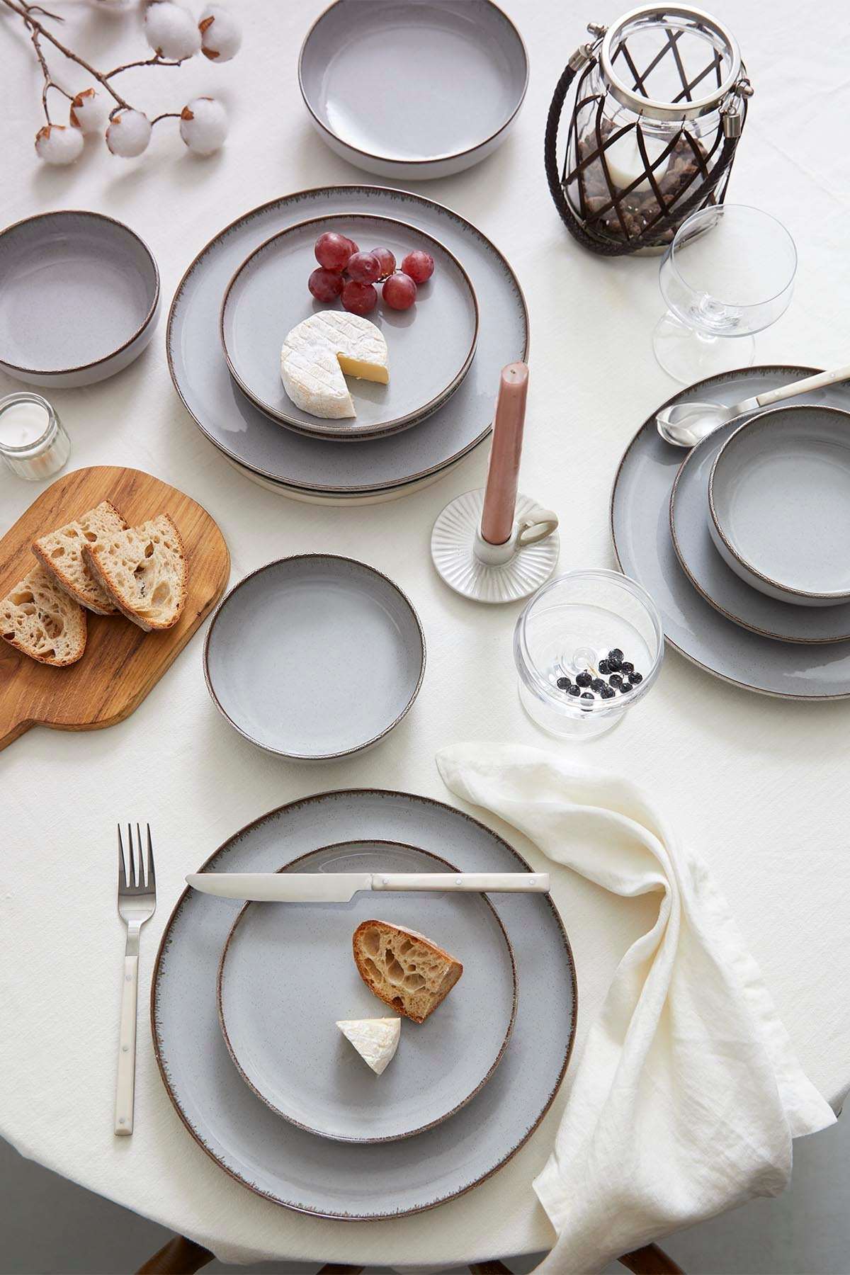 Rani Home Yemek Takımı (24 Parça) Kütahya Porselen  Gri HE-6894