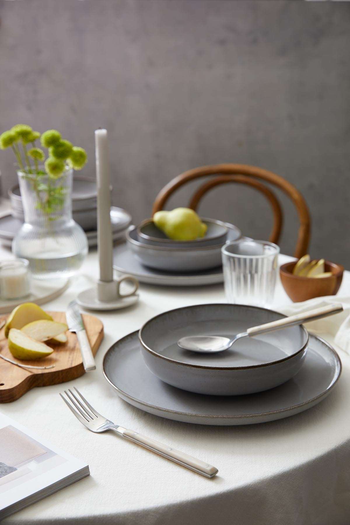 Rani Home Yemek Takımı (18 Parça) Kütahya Porselen  Gri HD-6895