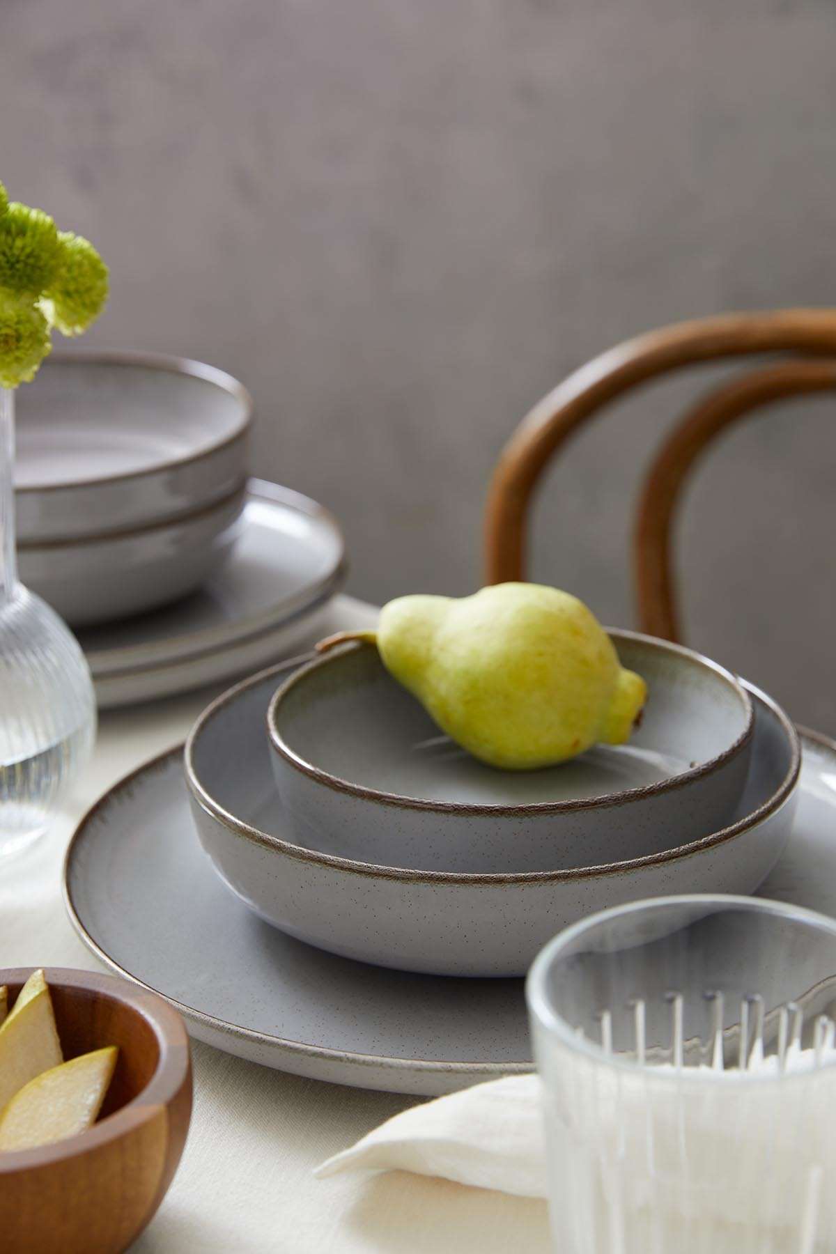Rani Home Yemek Takımı (18 Parça) Kütahya Porselen  Gri HD-6895