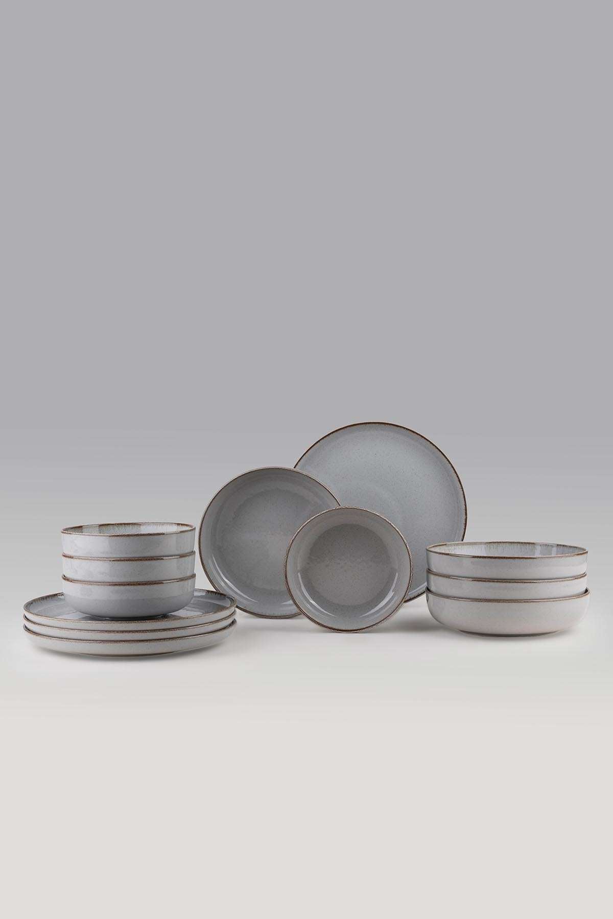Rani Home Yemek Takımı (12 Parça) Kütahya Porselen  Gri HB-6896