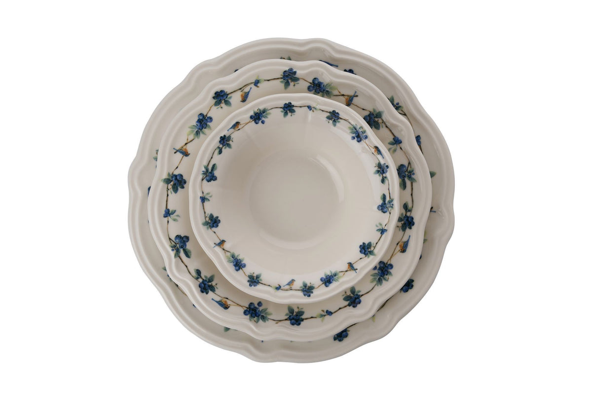 Rani Home Yemek Takımı (24 Parça) Hermia Beyaz - Mavi - Yeşil HE-6802