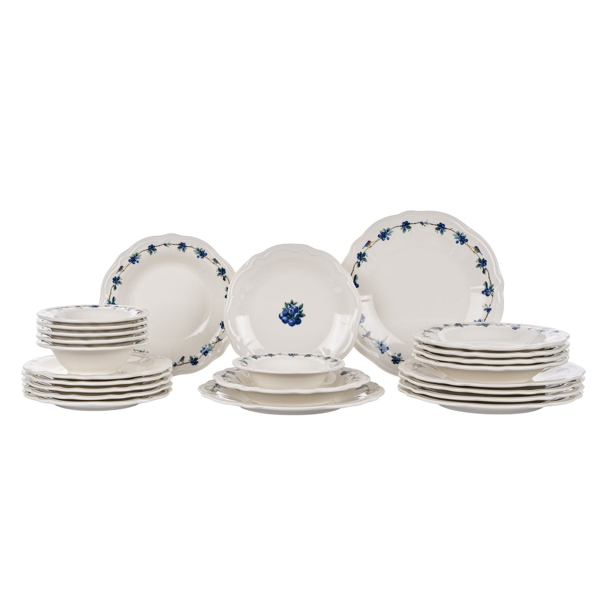 Rani Home Yemek Takımı (24 Parça) Hermia Beyaz - Mavi - Yeşil HE-6802