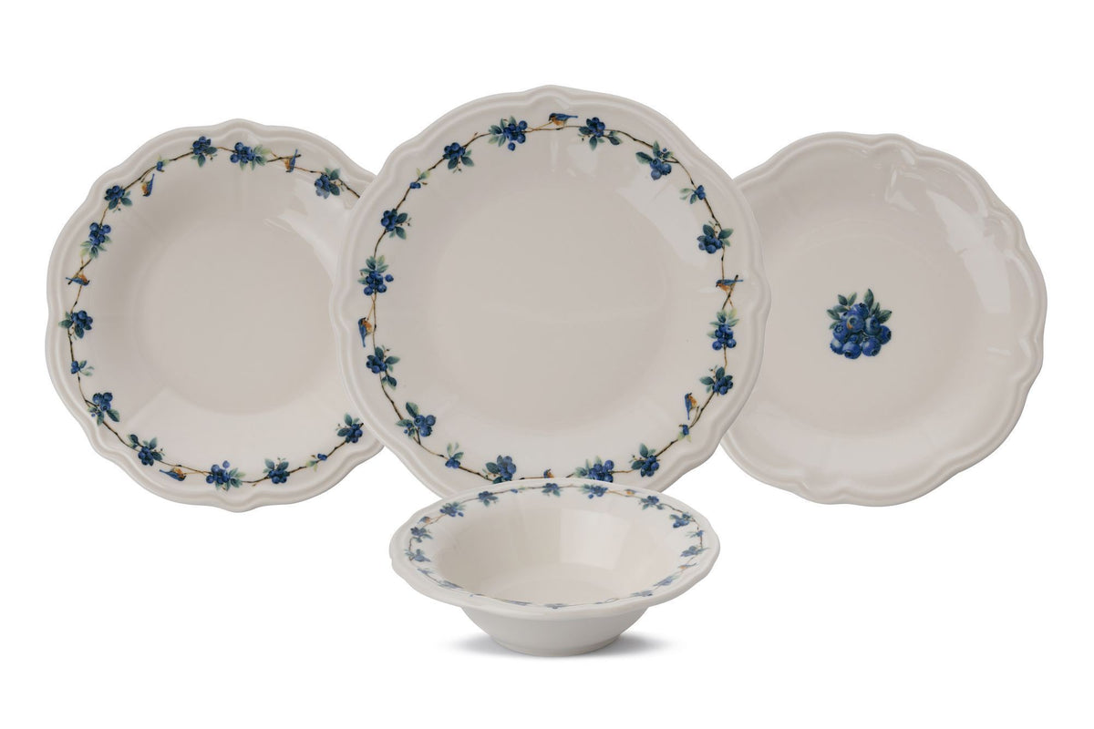 Rani Home Yemek Takımı (24 Parça) Hermia Beyaz - Mavi - Yeşil HE-6802