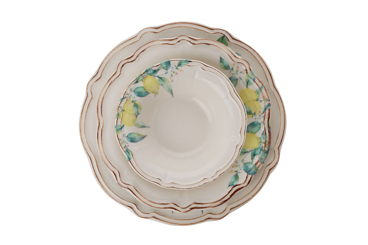 Rani Home Yemek Takımı (24 Parça) Hermia Yeşil - Sarı - Kahverengi HE-6803