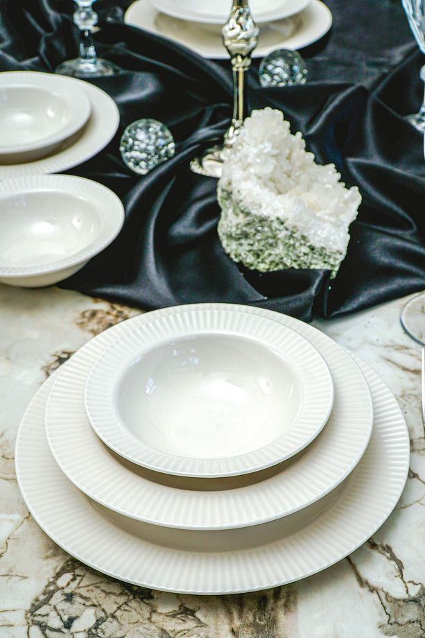 Rani Home Yemek Takımı (24 Parça) Hermia Beyaz HE-6935