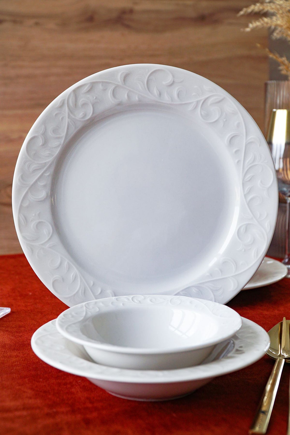 Rani Home Yemek Takımı (18 Parça) Hermia Beyaz HD-6940