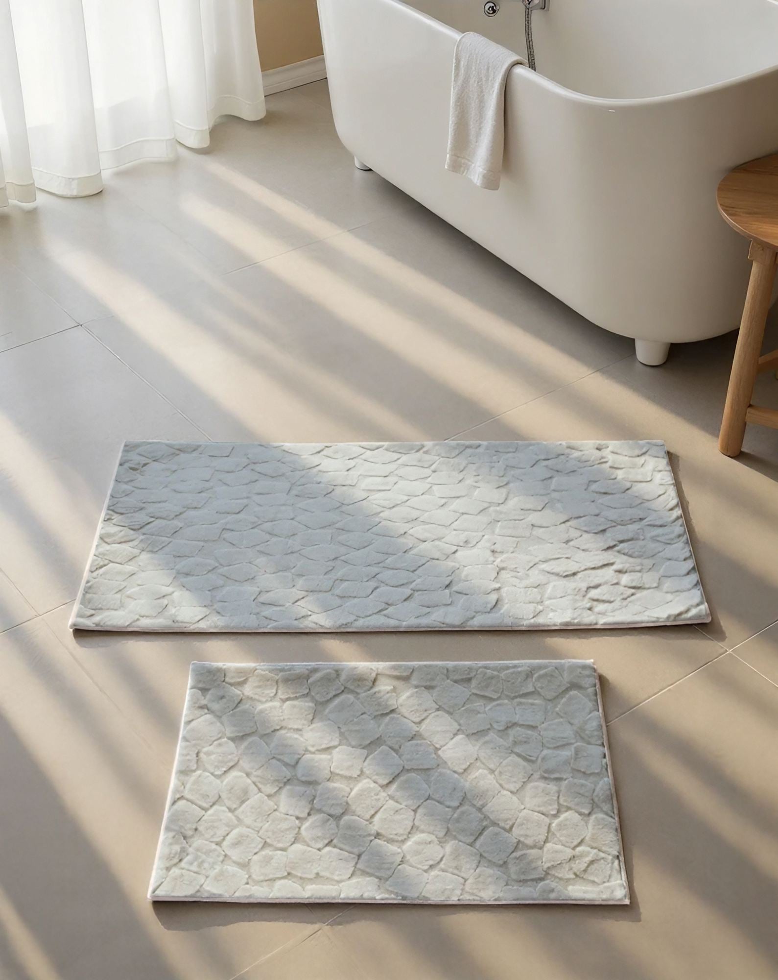 Rani Home Banyo Paspası Seti  Gri BA-6453