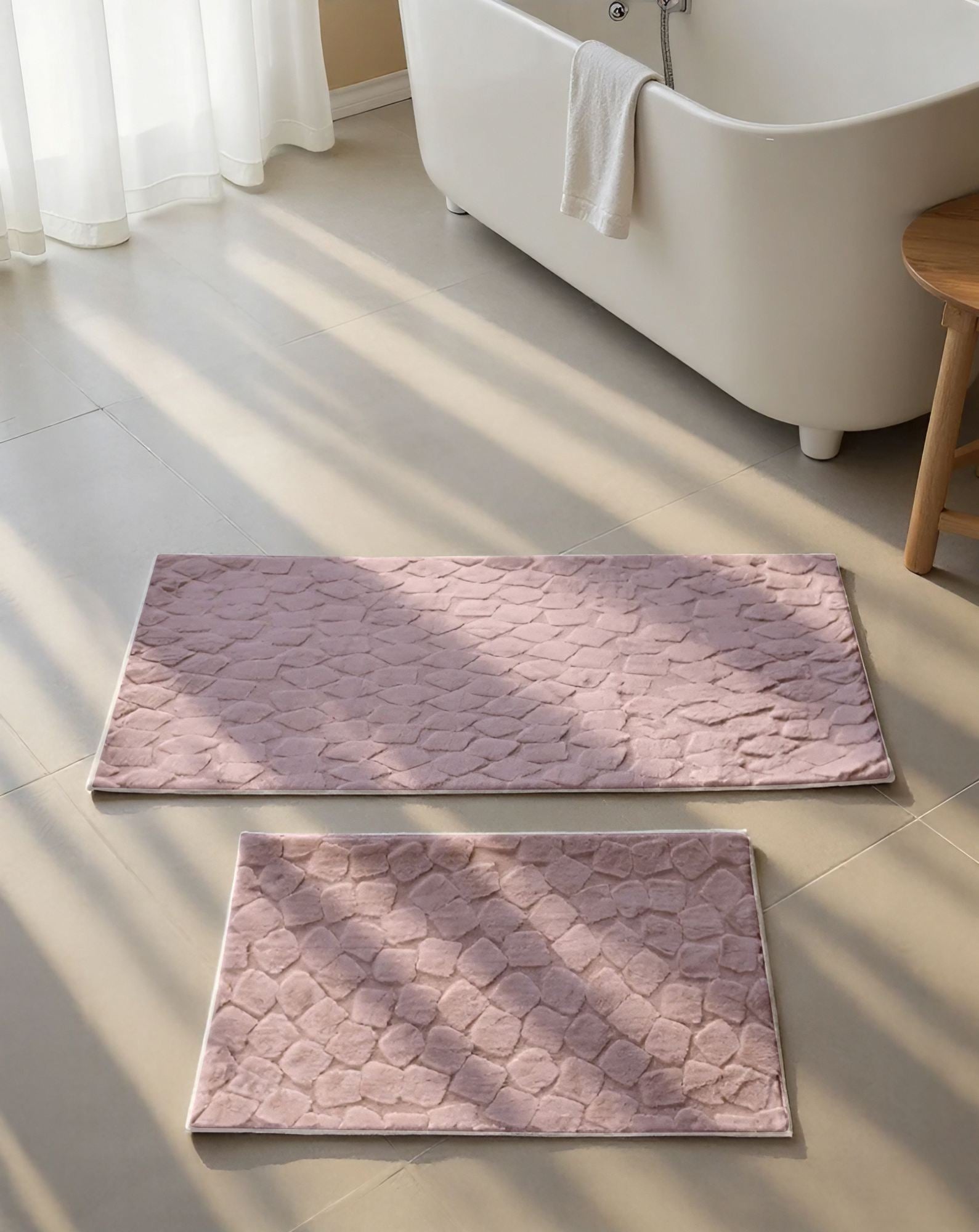Rani Home Banyo Paspası Seti  Pembe BA-6454