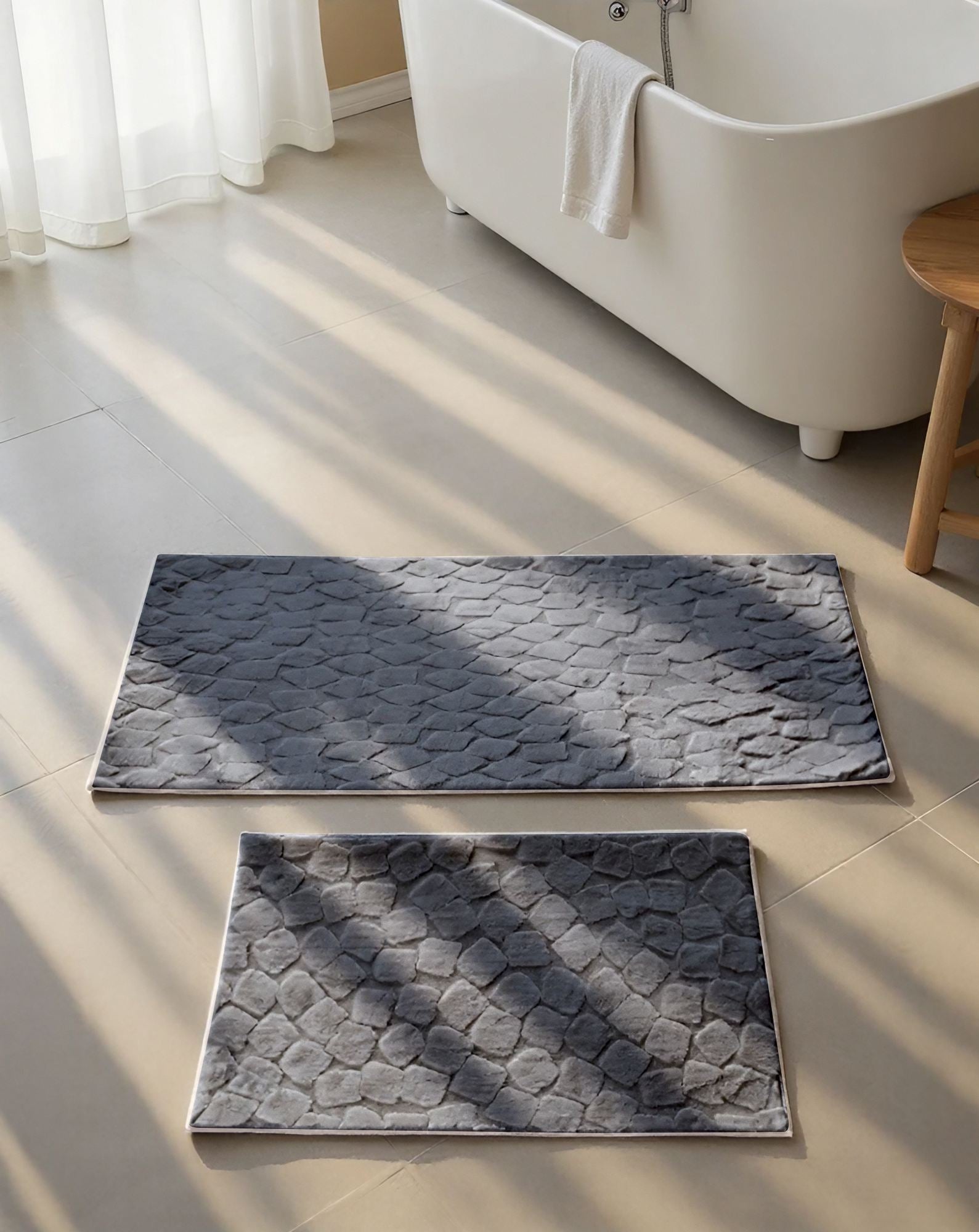 Rani Home Banyo Paspası Seti  Antrasit BA-6455