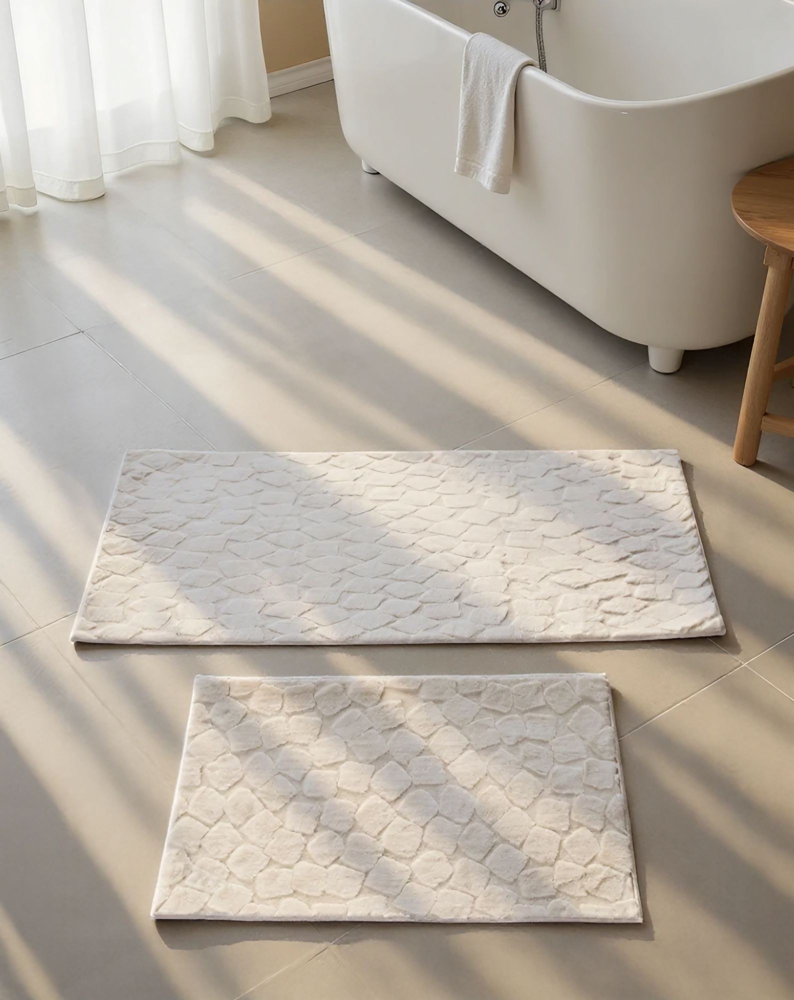 Rani Home Banyo Paspası Seti  Ekru BA-6456