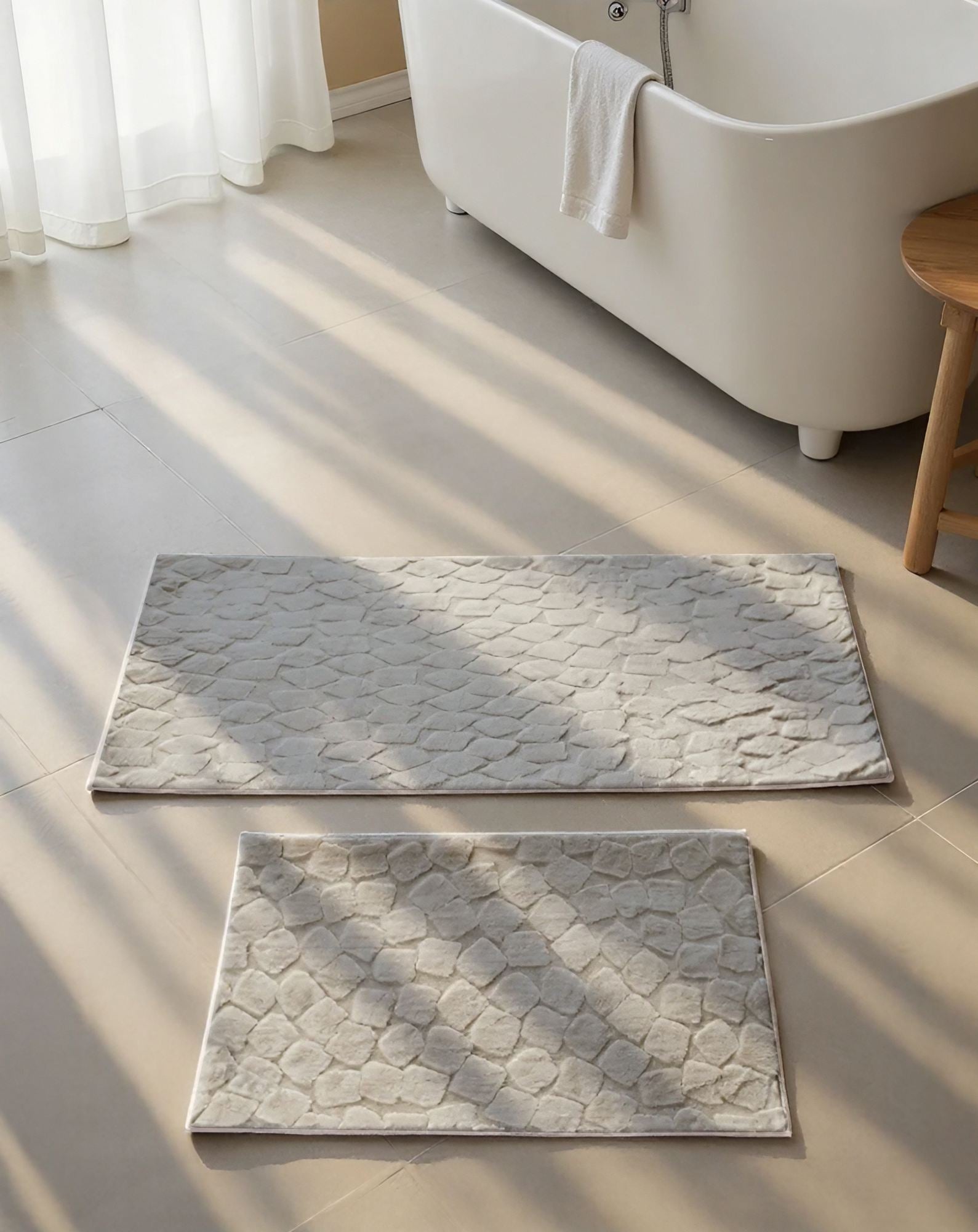 Rani Home Banyo Paspası Seti  Vizon Gri BA-6458