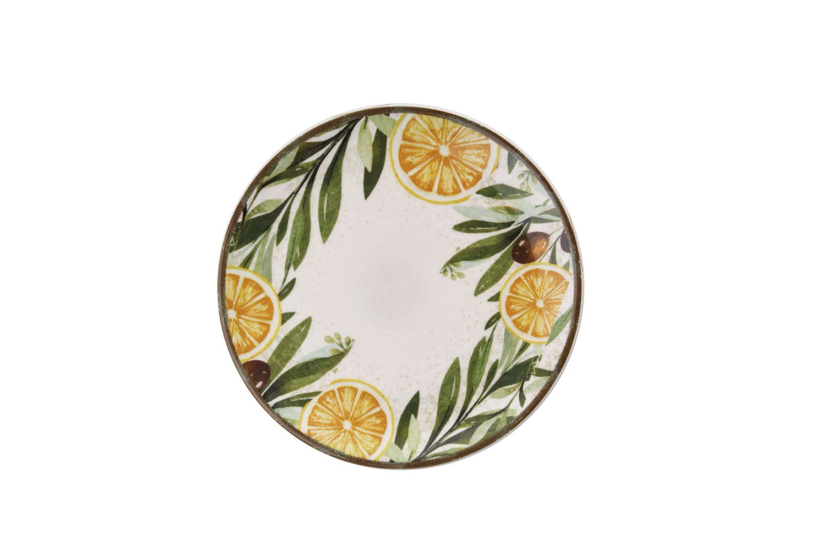 Rani Home Tatlı Tabağı Seti Hermia Sarı - Beyaz - Yeşil FE-6774