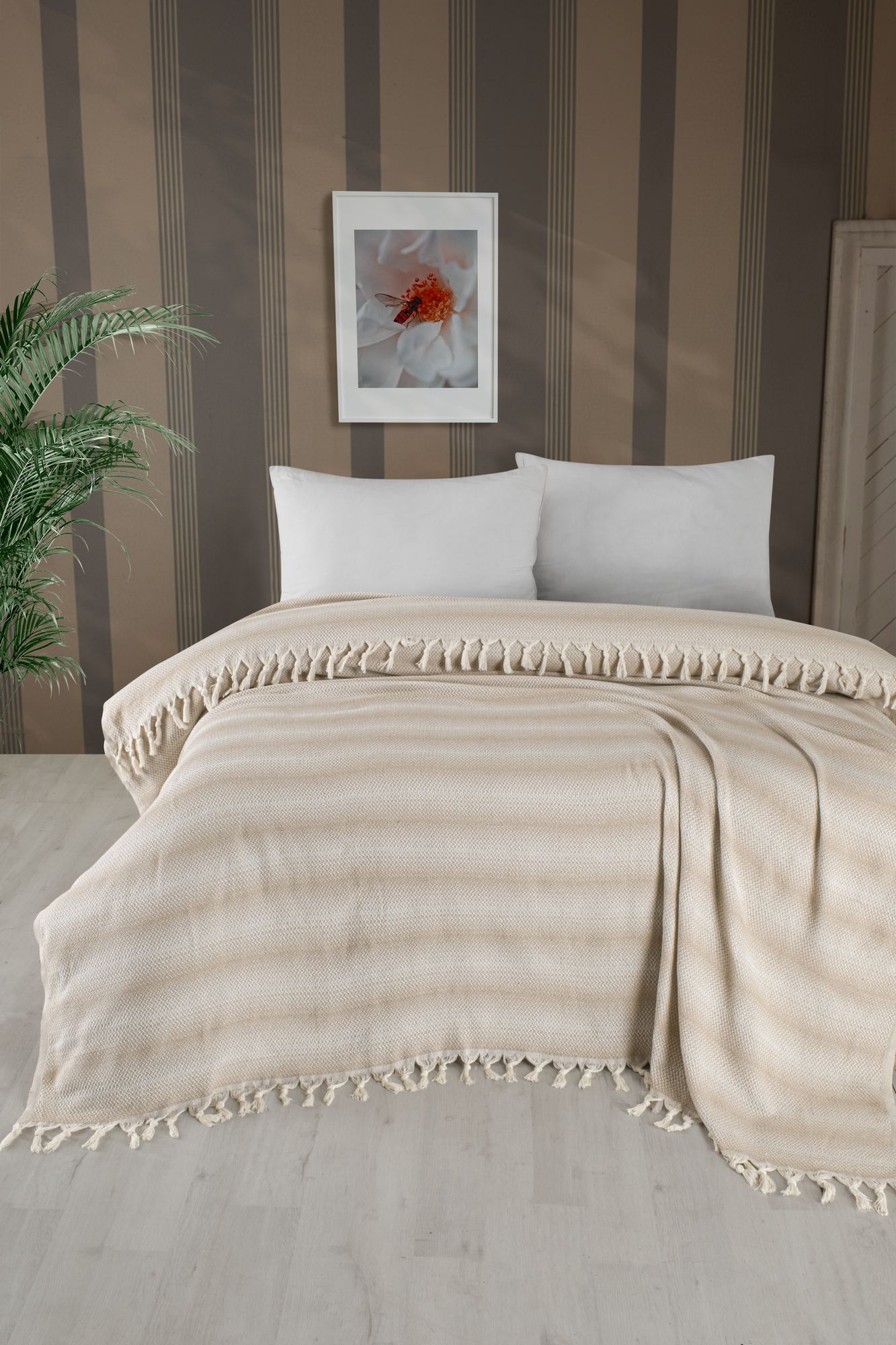 Rani Home Çift Kişilik Pike Bej CA-6237
