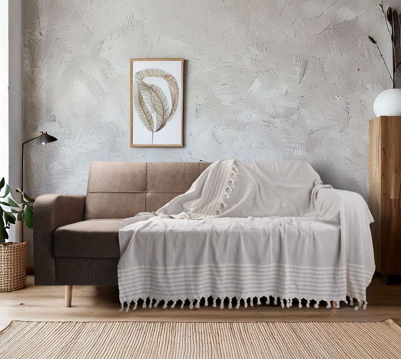 Rani Home Koltuk Şalı Gri BA-6243