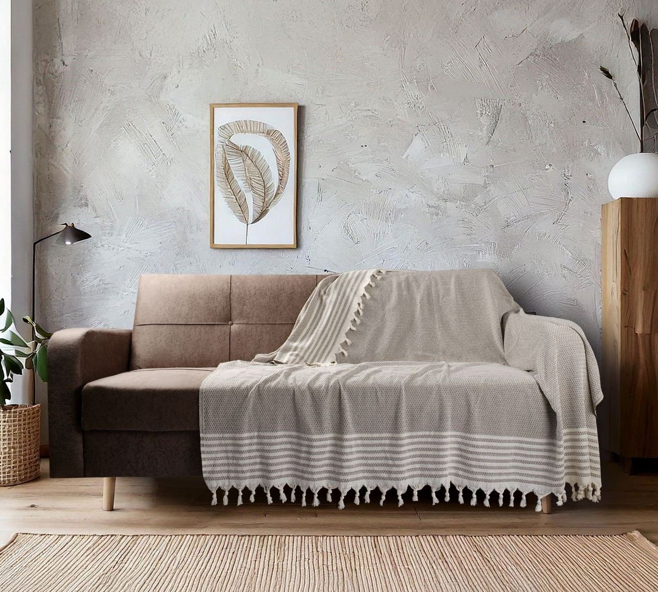 Rani Home Koltuk Şalı Bej BA-6244