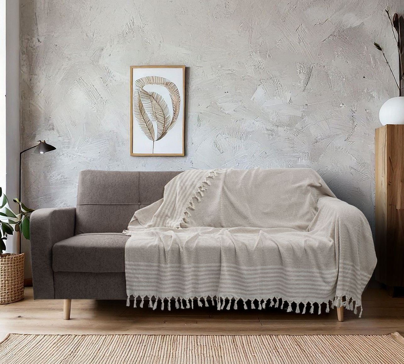 Rani Home Koltuk Şalı Krem BA-6245
