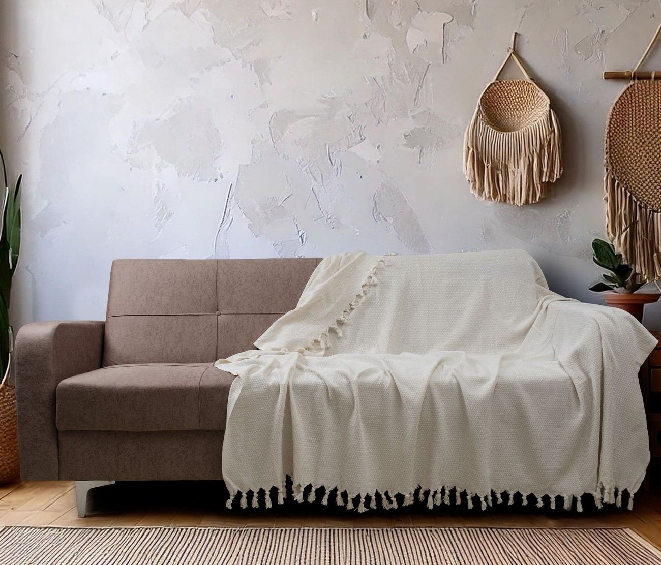 Rani Home Koltuk Şalı Ekru BA-6246