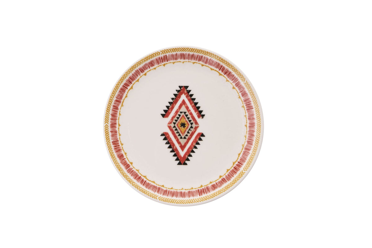 Rani Home Tatlı Tabağı Seti Hermia Beyaz - Kiremit - Sarı FE-6789